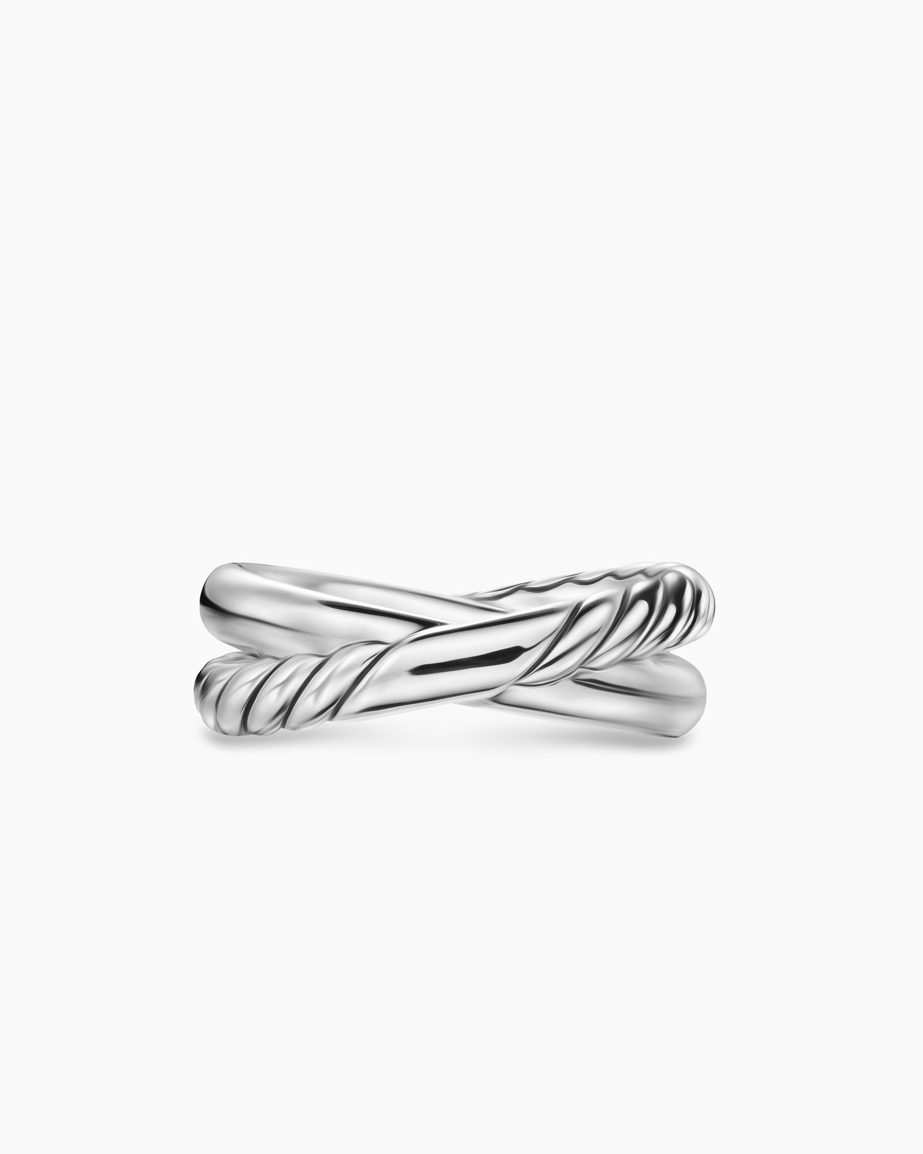 Crossover Two Row Ring in Sterling Silver, 7.4mm - Image 5