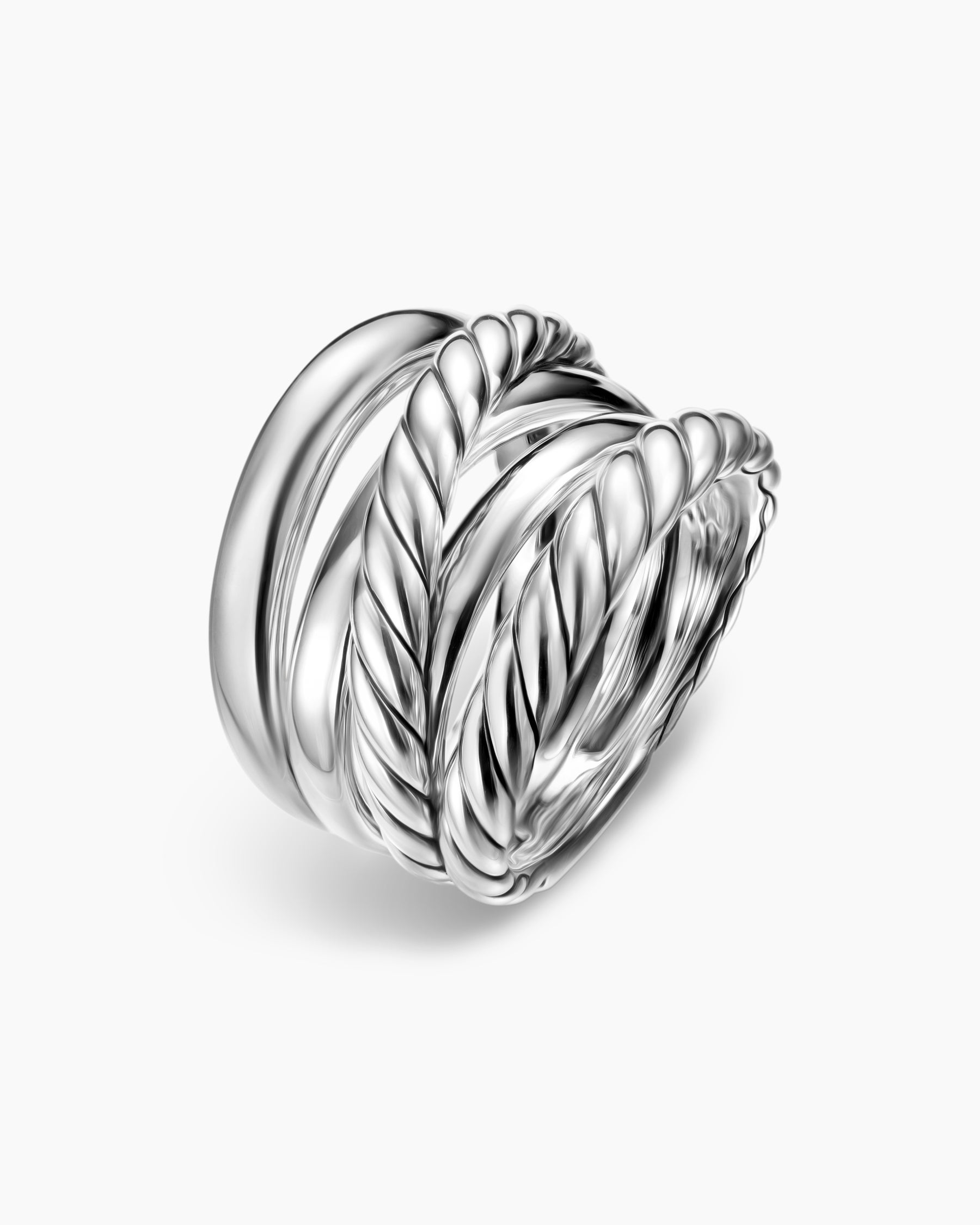 Crossover Five Row Ring in Sterling Silver, 17.5mm - Image 3