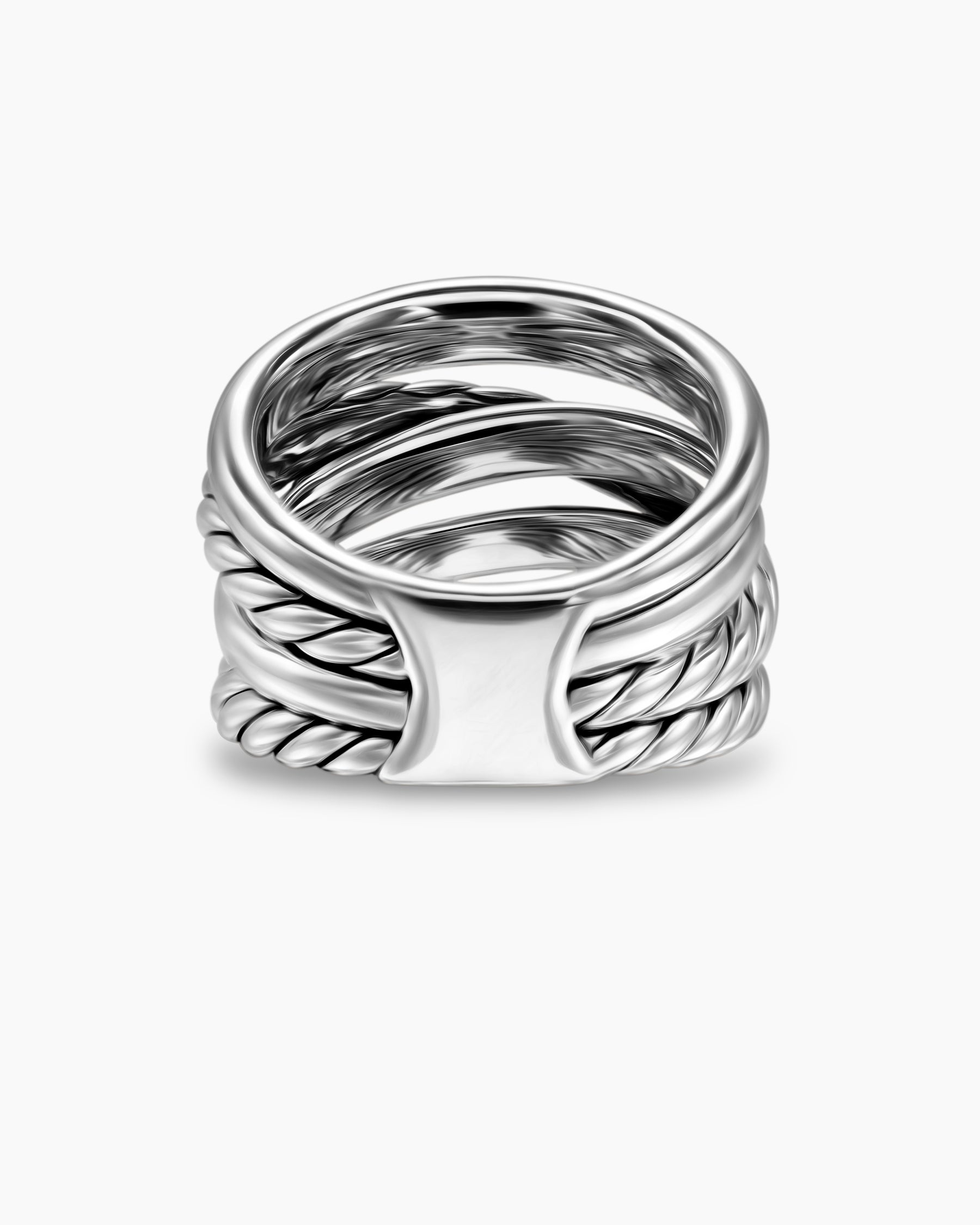 Crossover Five Row Ring in Sterling Silver, 17.5mm - Image 6
