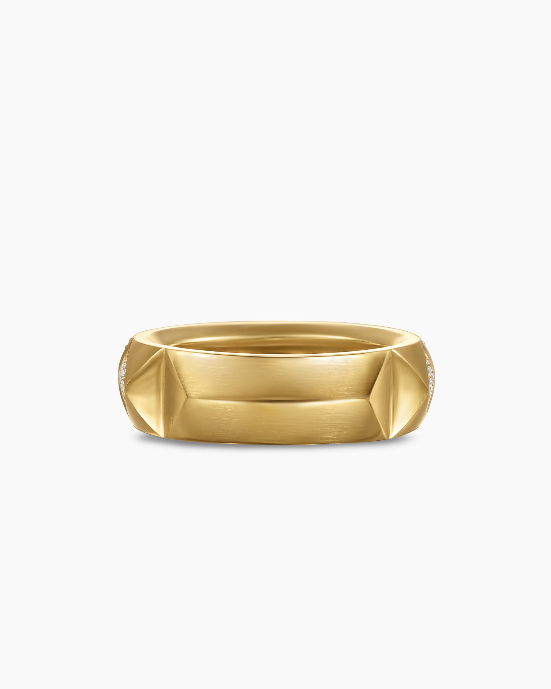Pyramid Band Ring in 18K Yellow Gold with Diamonds, 6.5mm - Image 6
