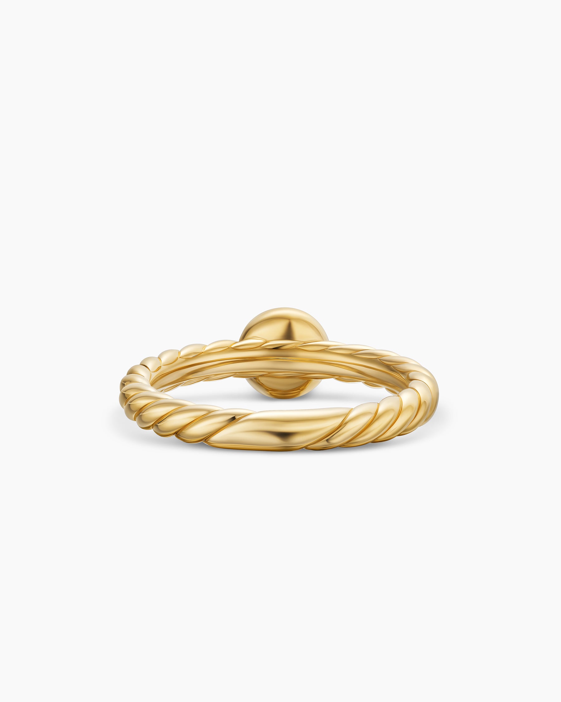 Petite Cable Ring in 18K Yellow Gold with Center Diamond, 2.8mm - Image 6
