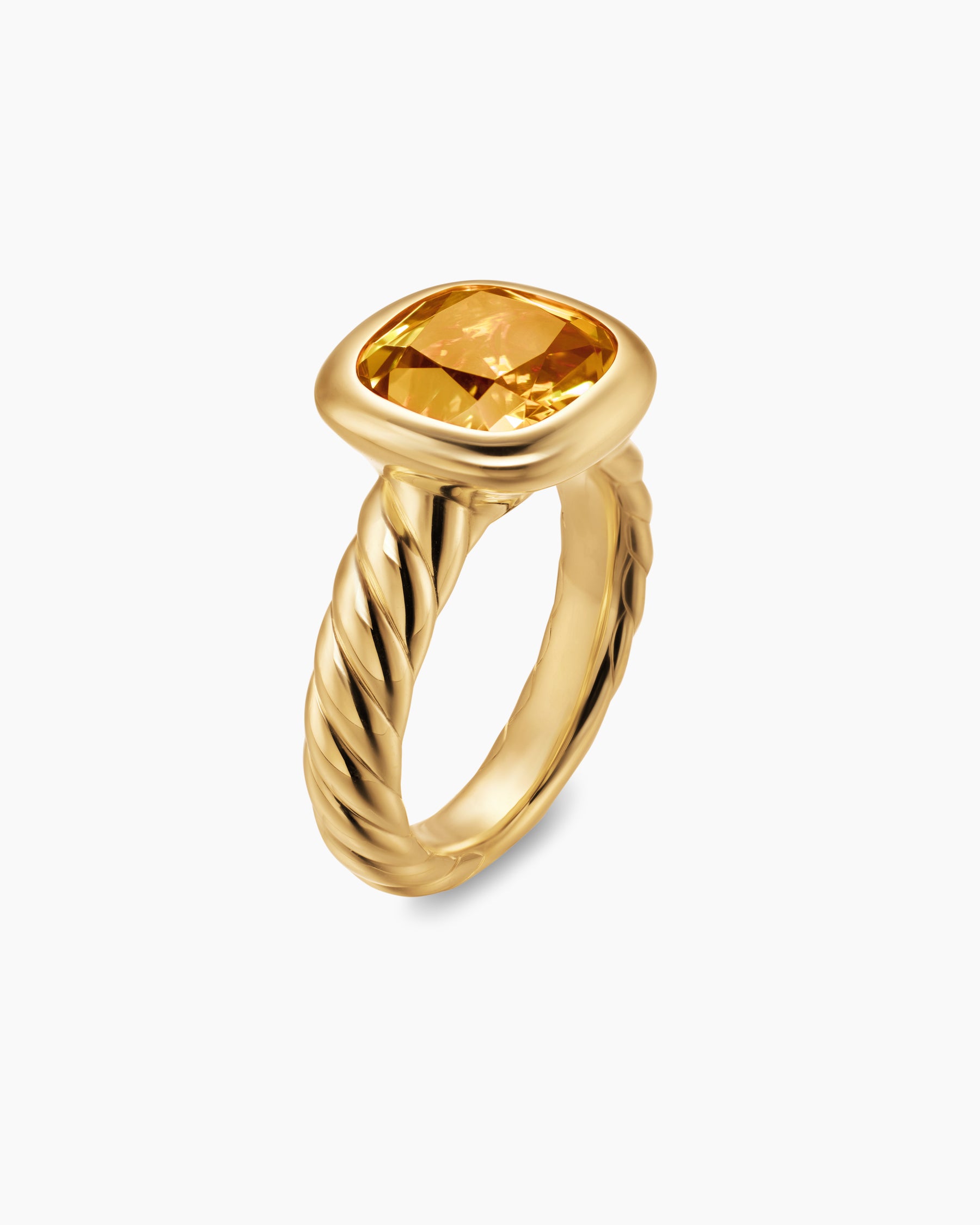 DY Mercer Color Stone Ring in 18K Yellow Gold with Citrine, 10mm - Image 3