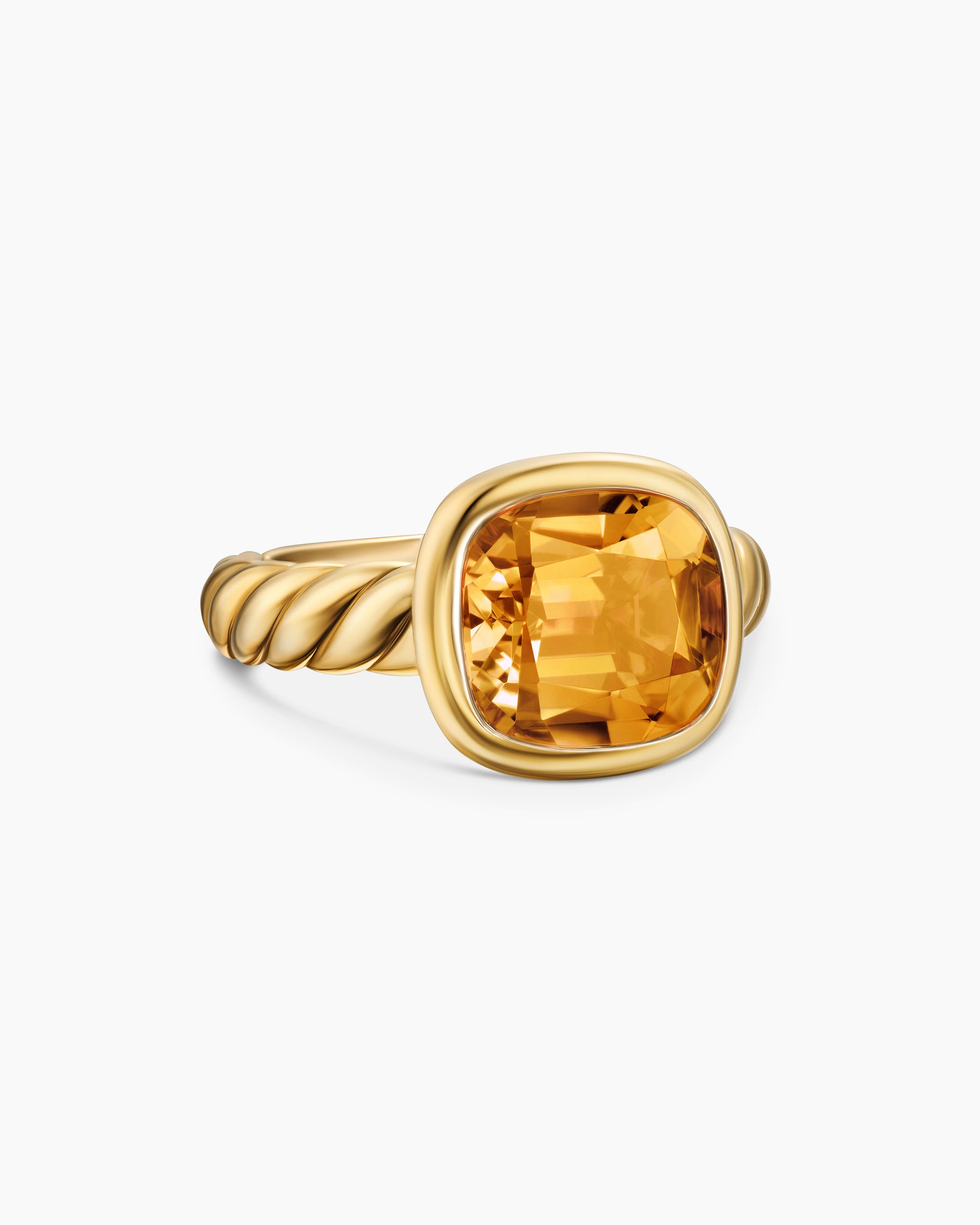 DY Mercer Color Stone Ring in 18K Yellow Gold with Citrine, 10mm