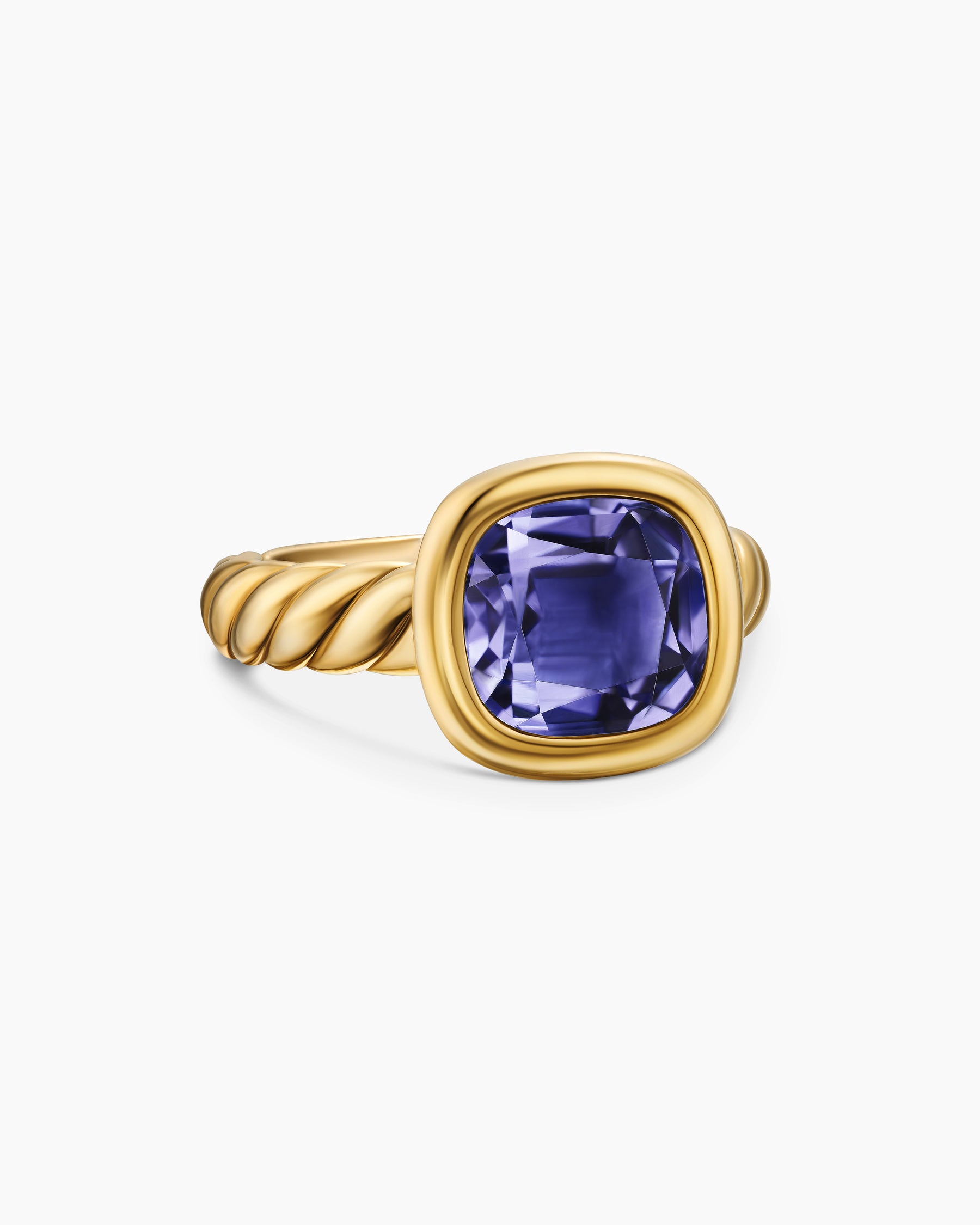 DY Mercer Color Stone Ring in 18K Yellow Gold with Iolite, 10mm