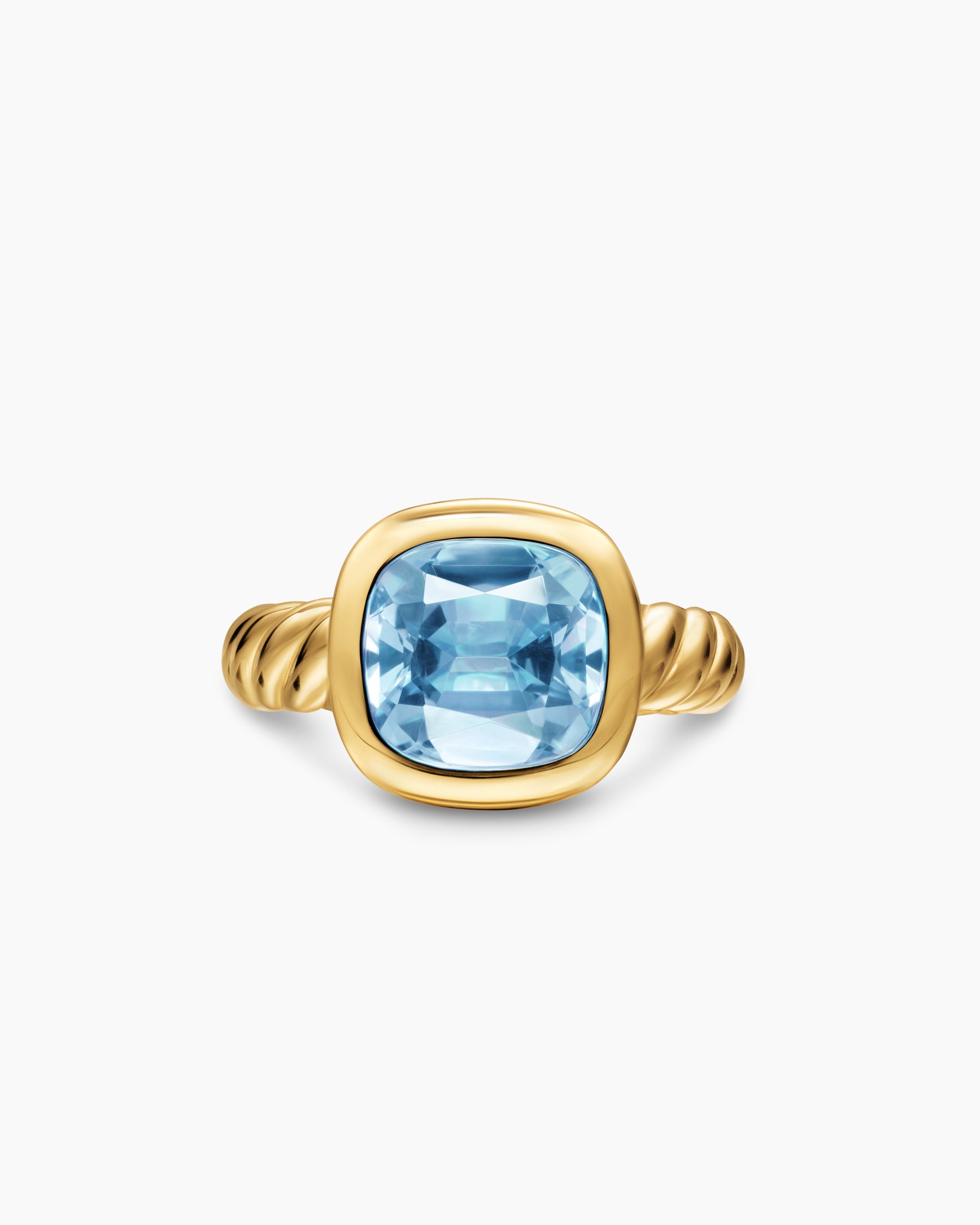 DY Mercer Color Stone Ring in 18K Yellow Gold with Sky Blue Topaz, 10mm - Image 4