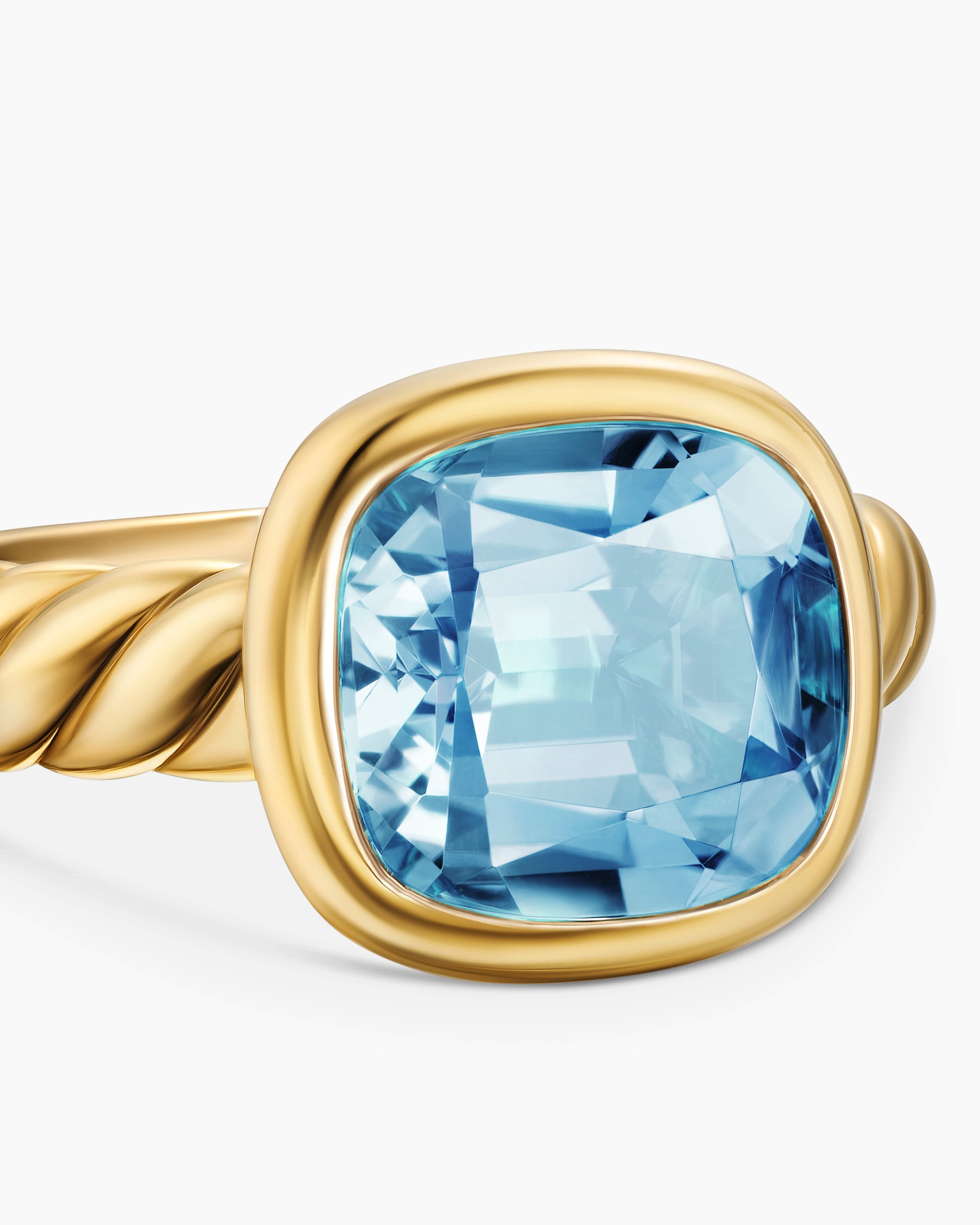 DY Mercer Color Stone Ring in 18K Yellow Gold with Sky Blue Topaz, 10mm - Image 5