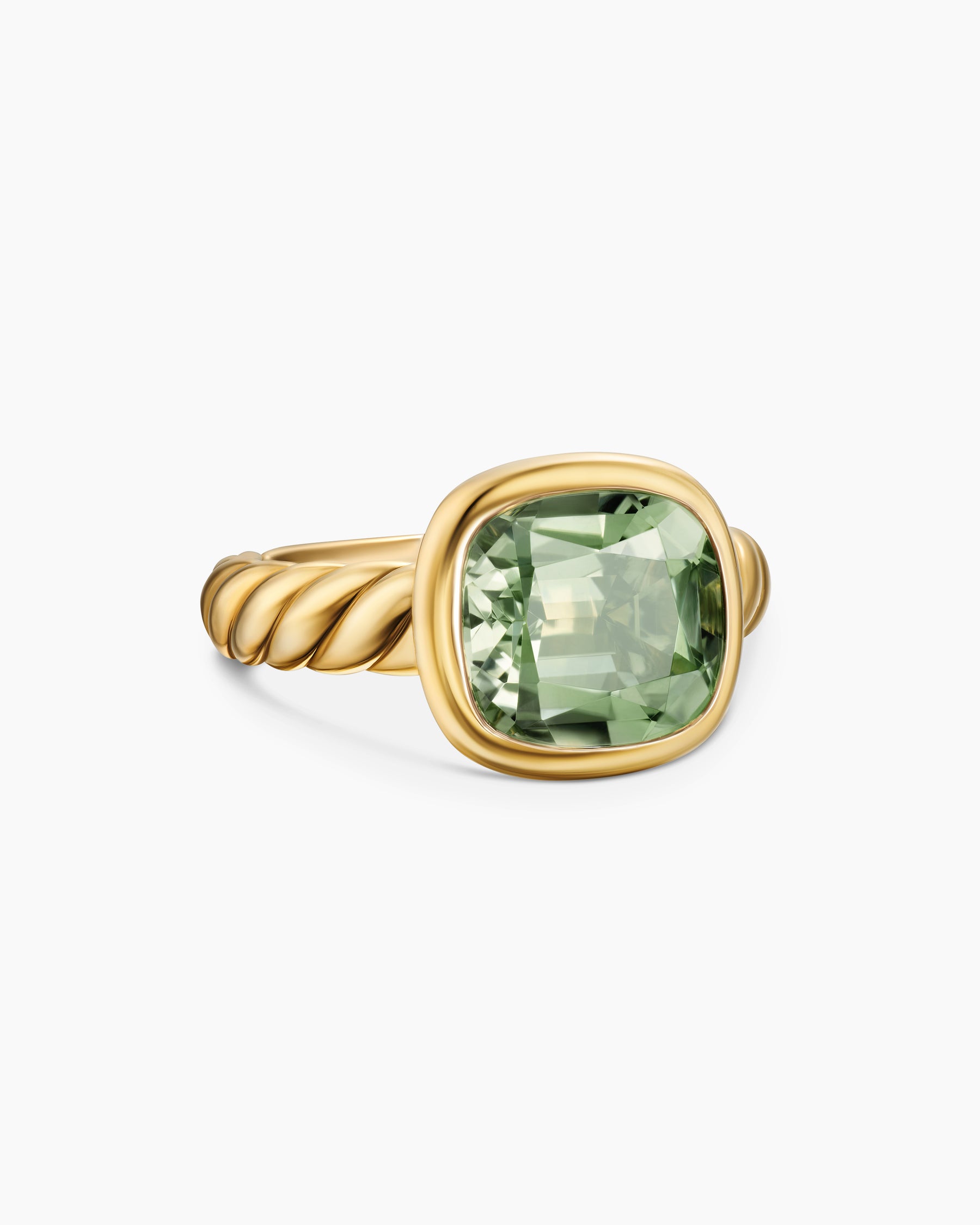 DY Mercer Color Stone Ring in 18K Yellow Gold with Prasiolite, 10mm