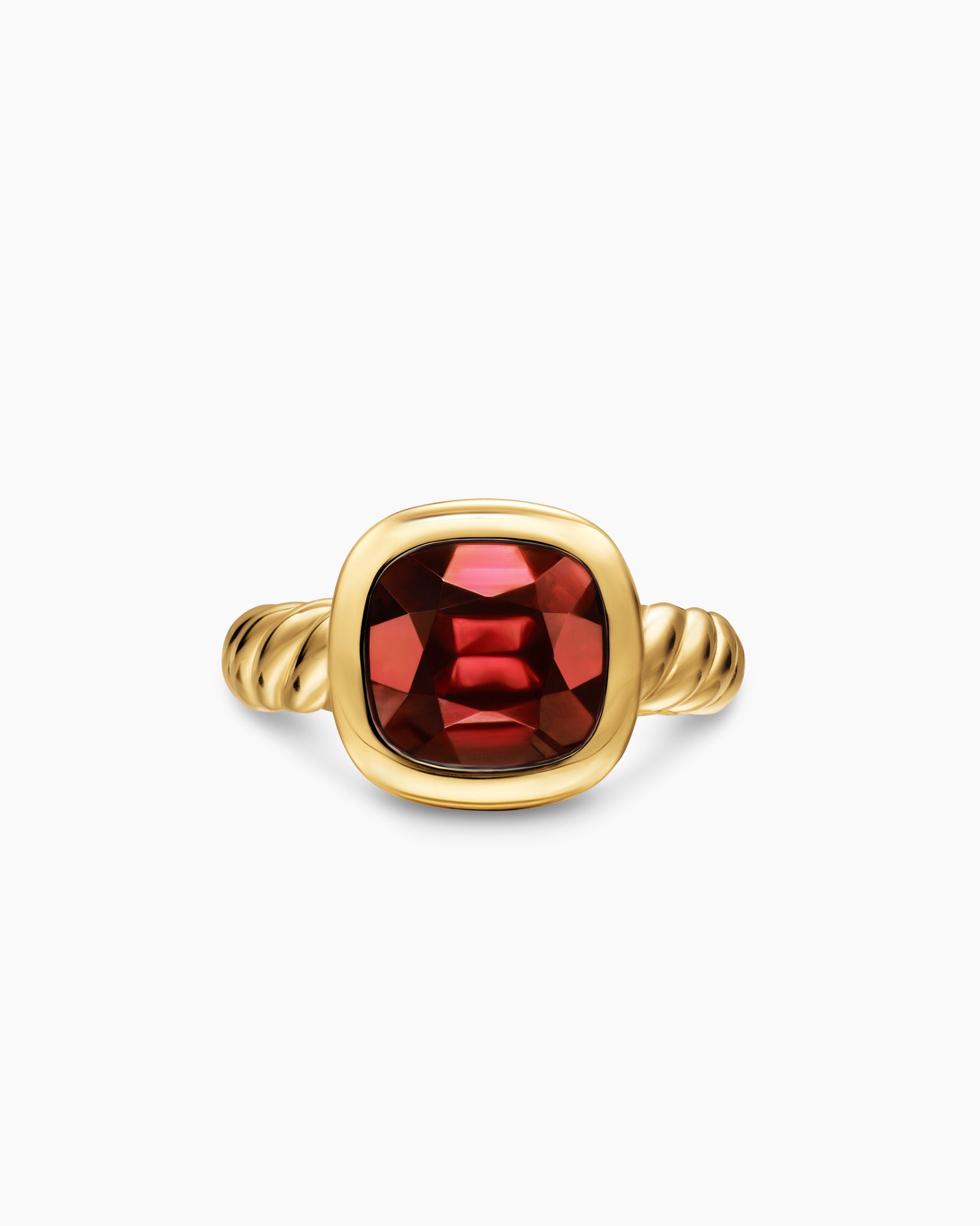DY Mercer Color Stone Ring in 18K Yellow Gold with Rhodolite Garnet, 10mm - Image 3