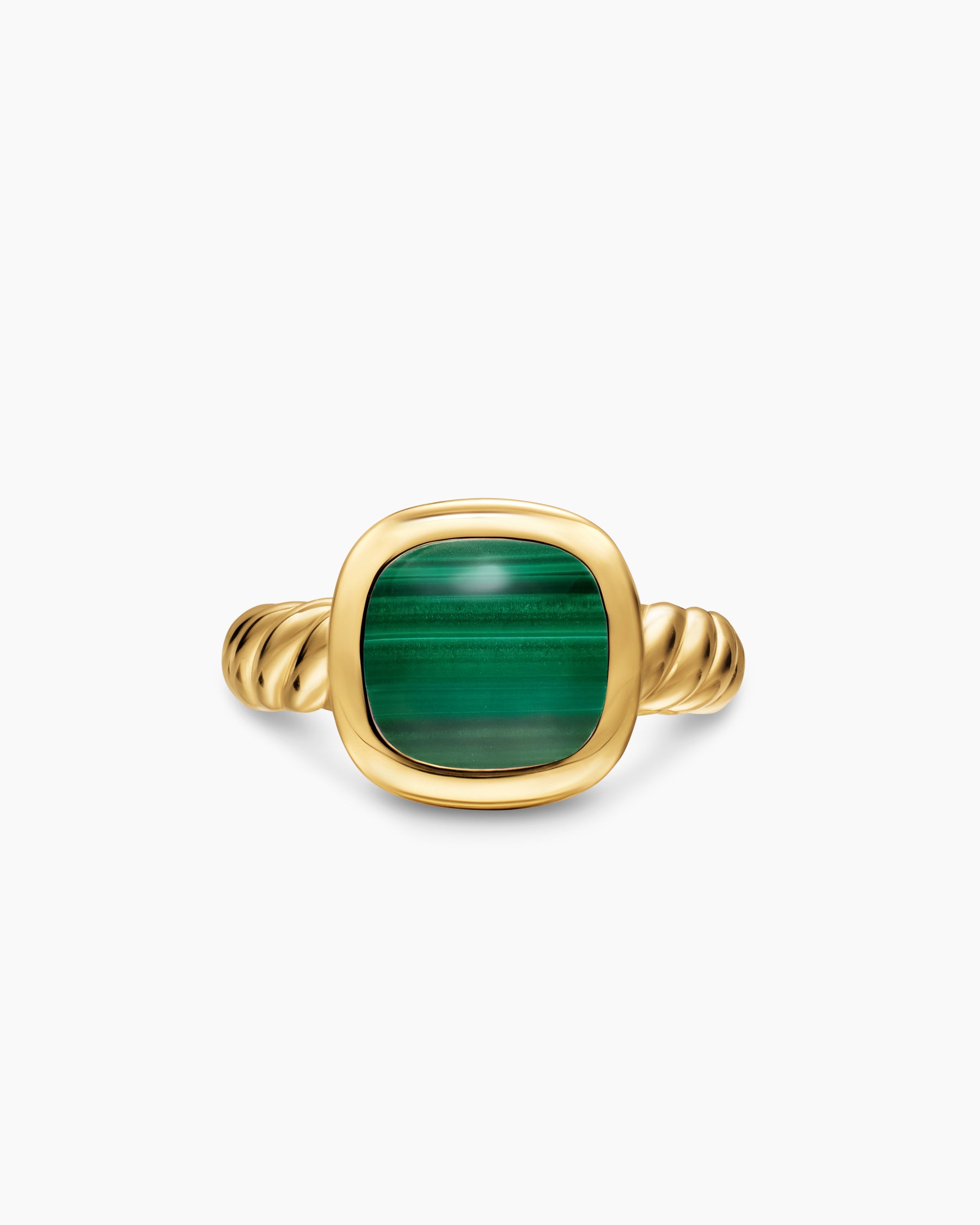DY Mercer Color Stone Ring in 18K Yellow Gold with Malachite, 10mm - Image 4