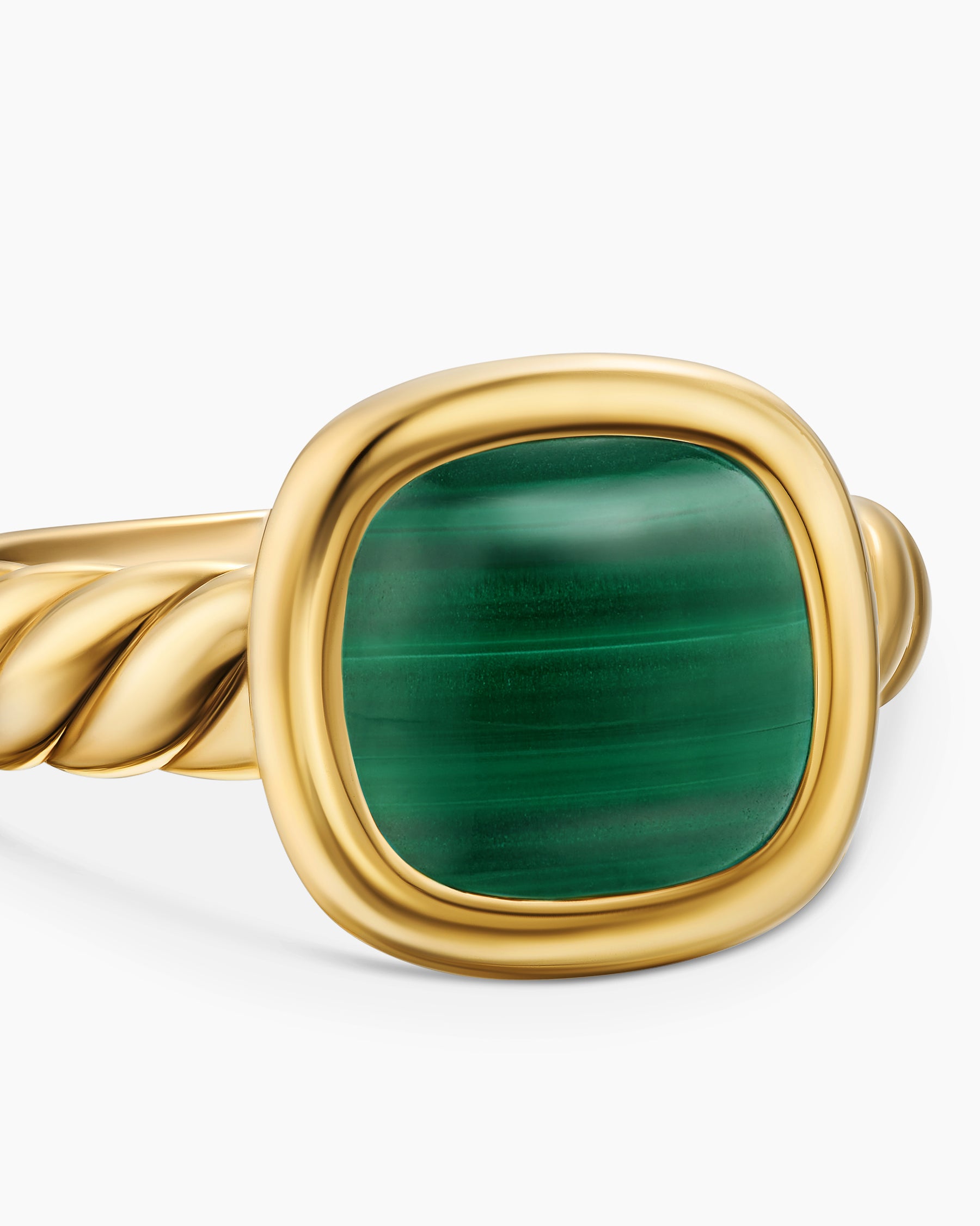 DY Mercer Color Stone Ring in 18K Yellow Gold with Malachite, 10mm - Image 5