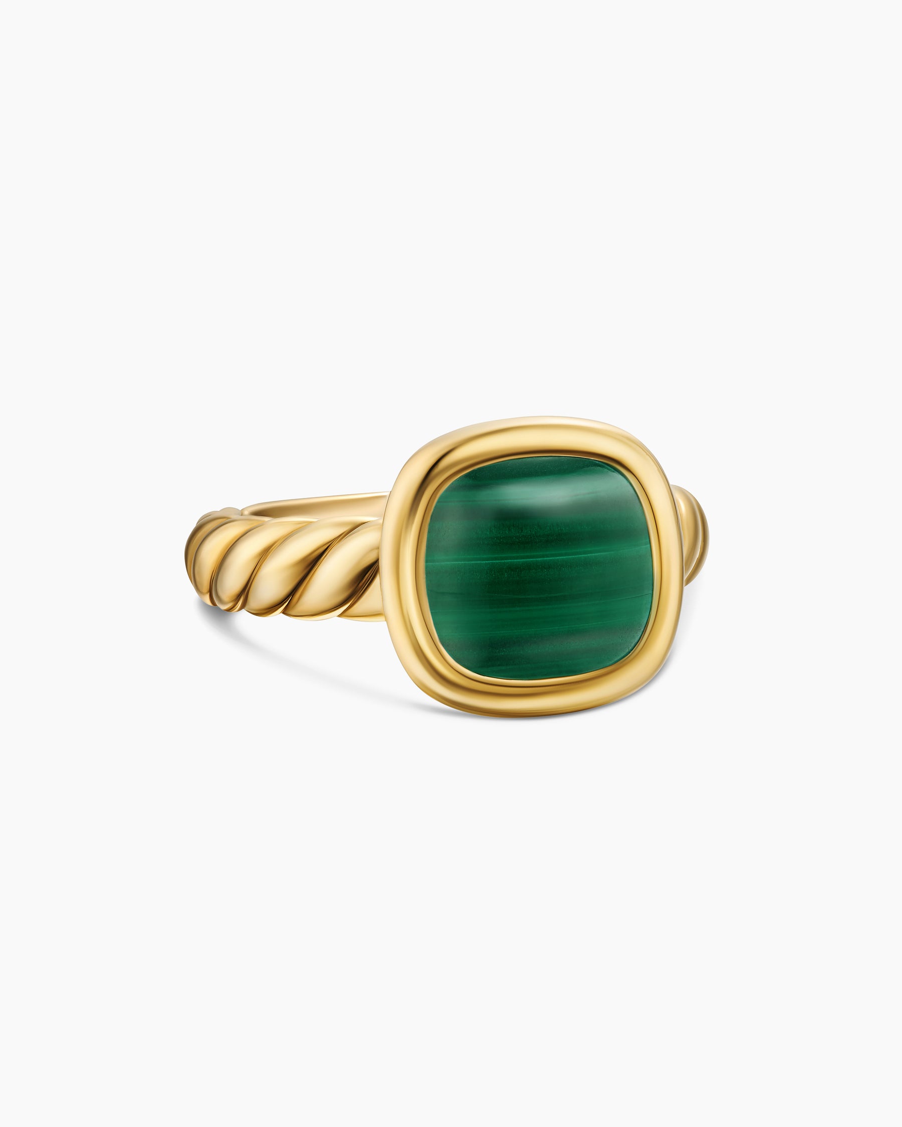 DY Mercer Color Stone Ring in 18K Yellow Gold with Malachite, 10mm