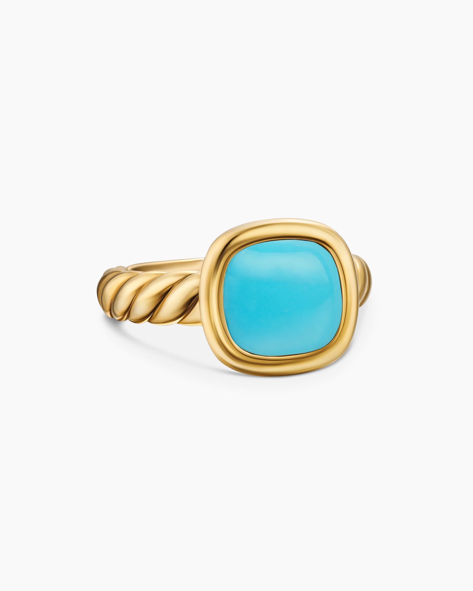DY Mercer Color Stone Ring in 18K Yellow Gold with Turquoise, 10mm