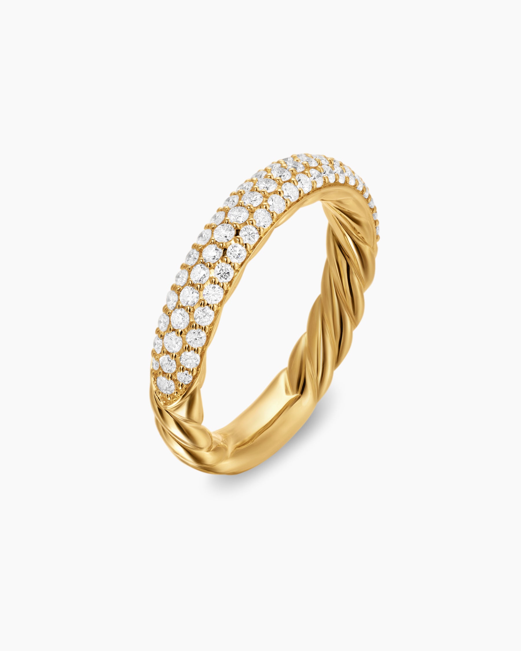 DY Mercer Pavé Band Ring in 18K Yellow Gold with Diamonds, 3.7mm - Image 3