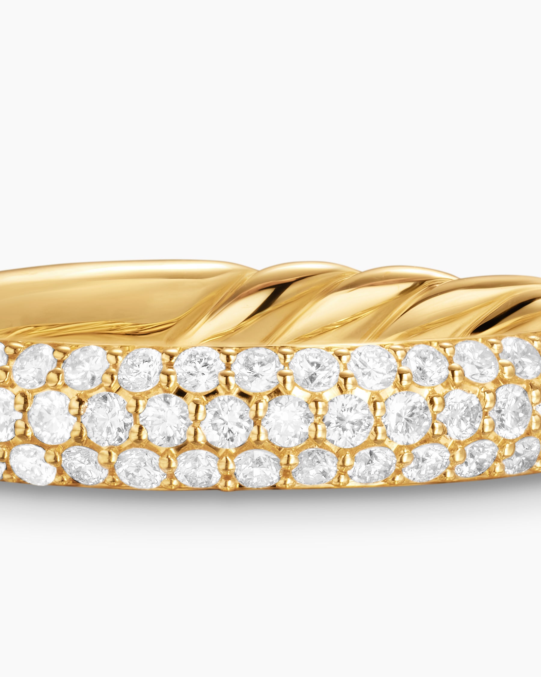 DY Mercer Pavé Band Ring in 18K Yellow Gold with Diamonds, 3.7mm - Image 6
