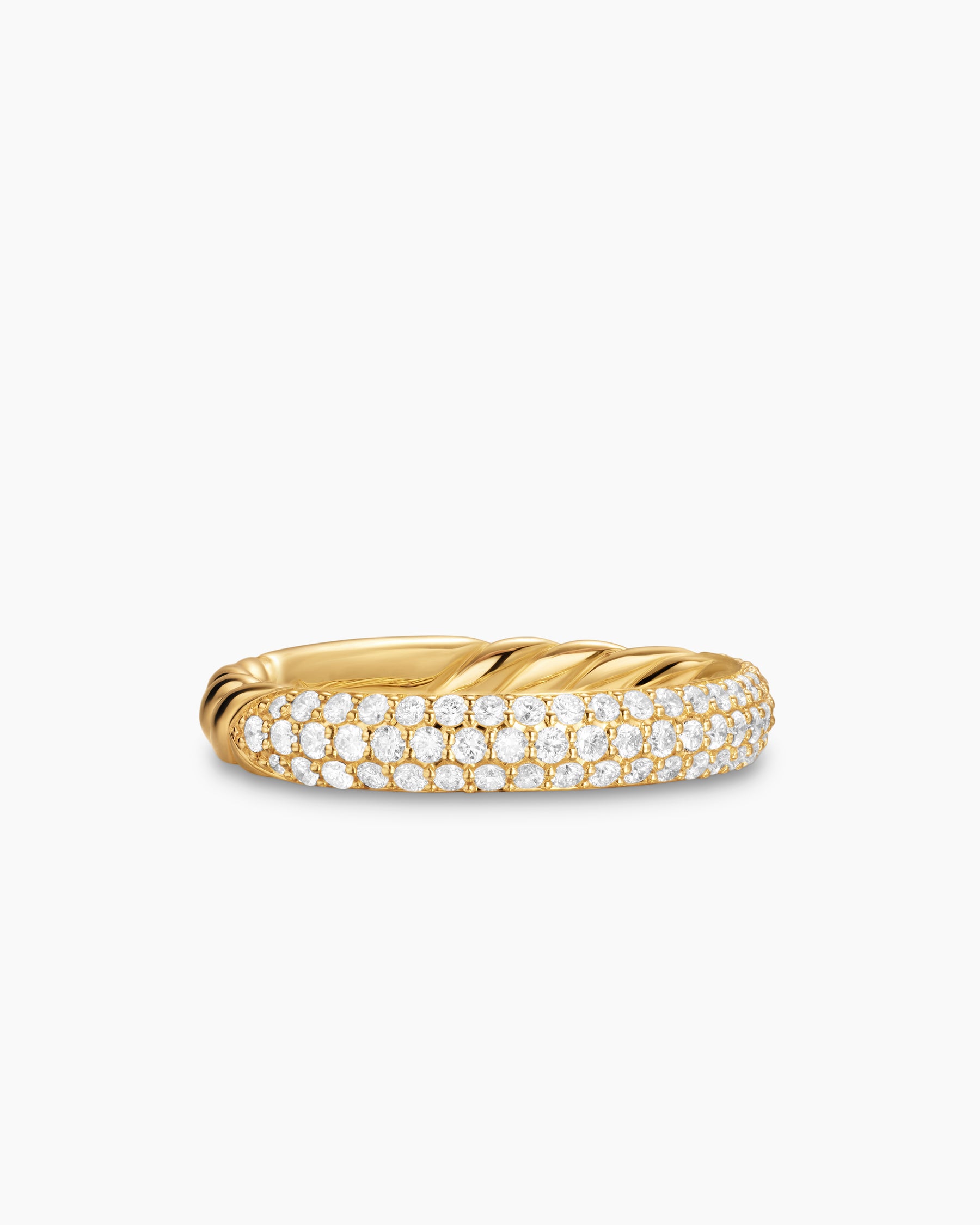 DY Mercer Pavé Band Ring in 18K Yellow Gold with Diamonds, 3.7mm