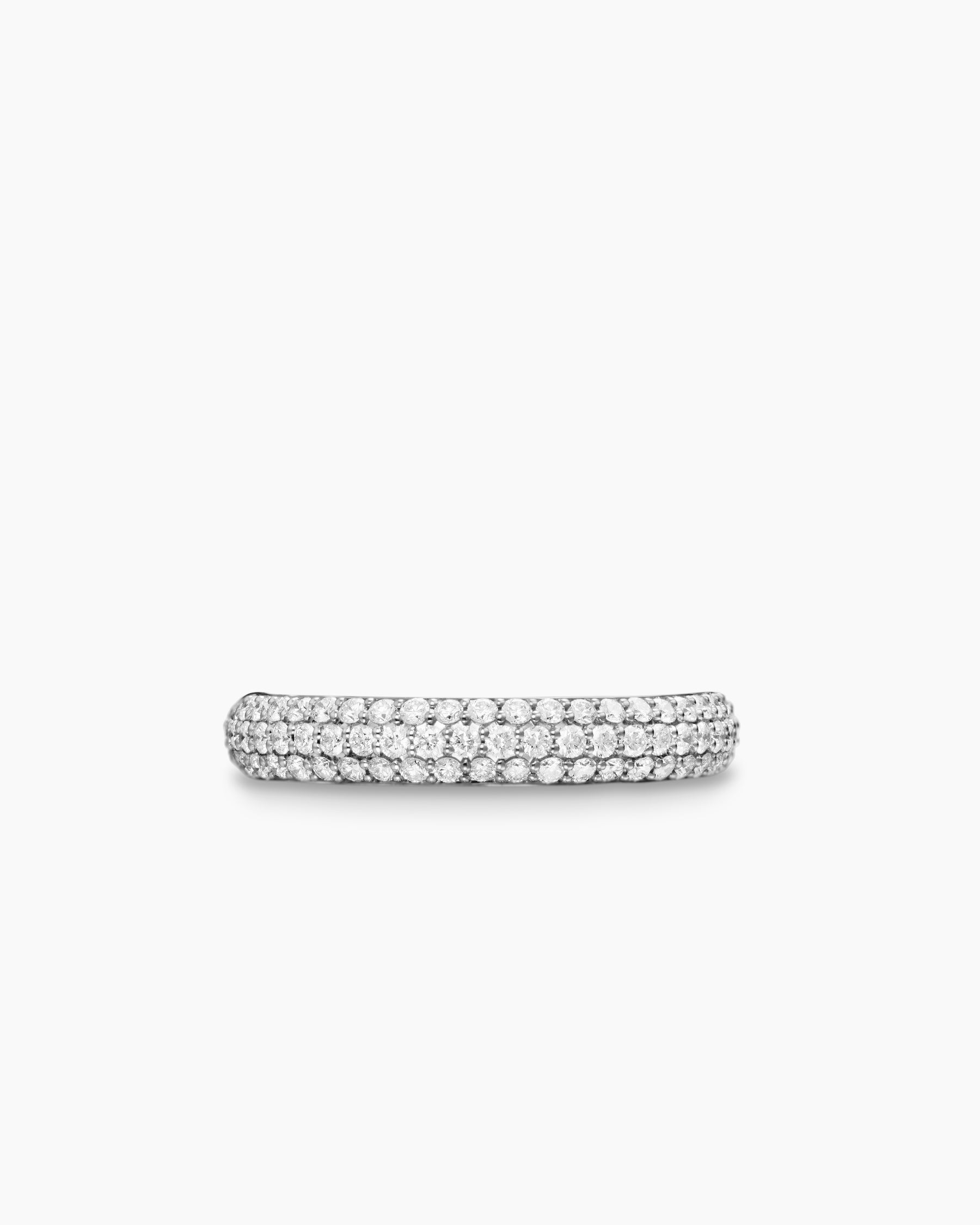 DY Mercer Pavé Band Ring in Sterling Silver with Diamonds, 3.7mm - Image 4