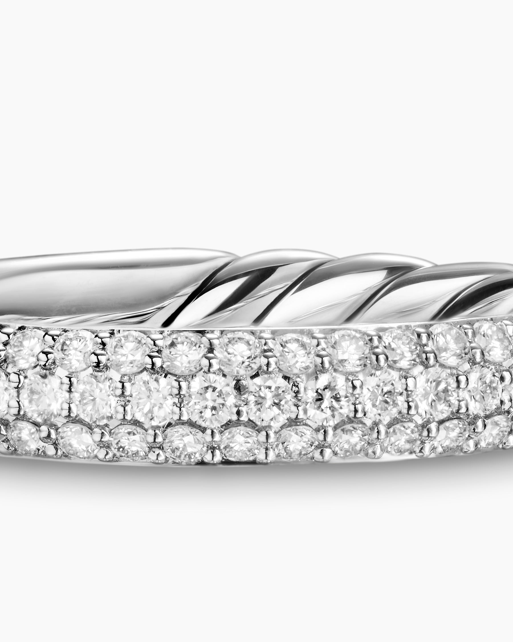 DY Mercer Pavé Band Ring in Sterling Silver with Diamonds, 3.7mm - Image 6
