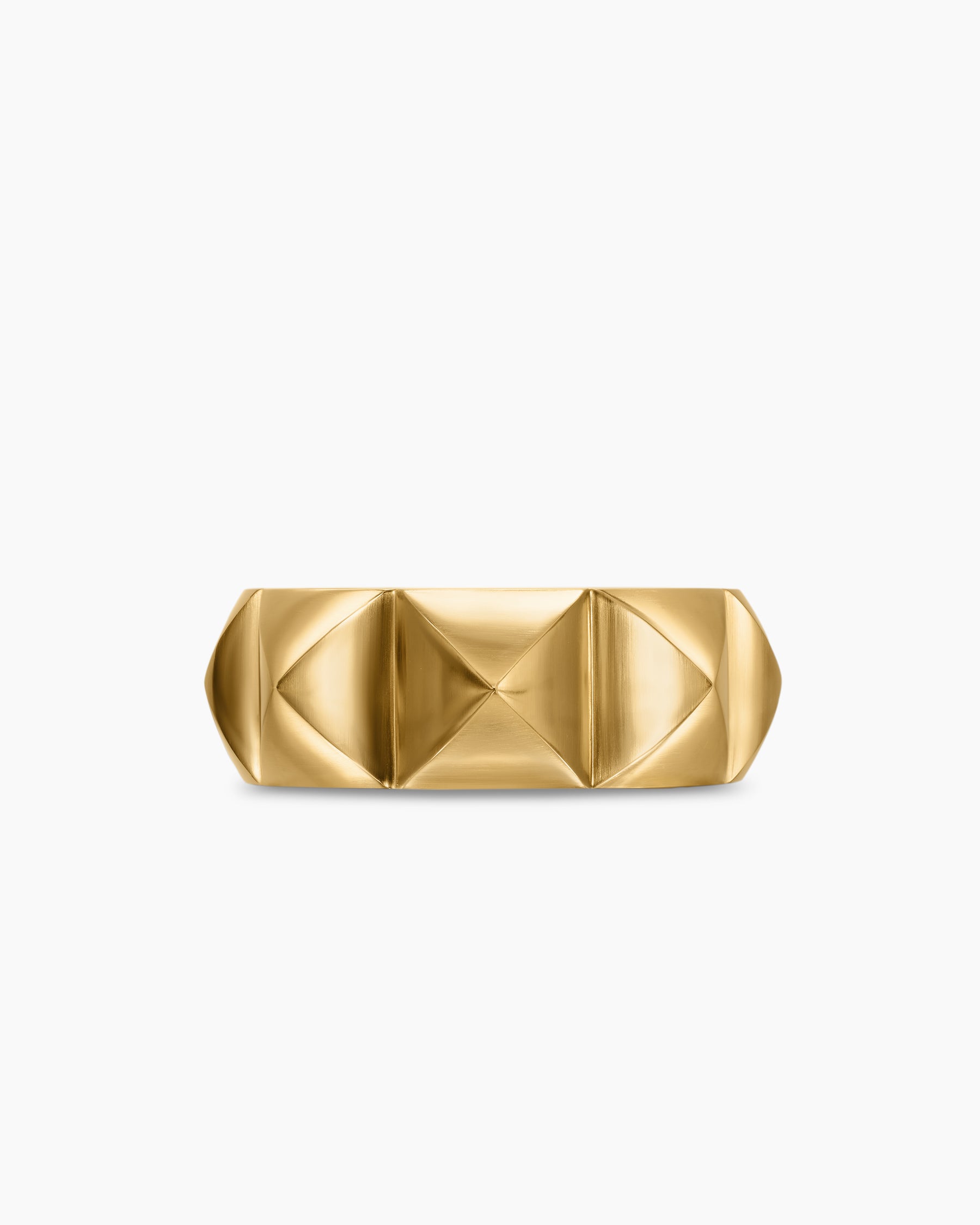 Pyramid Band Ring in 18K Yellow Gold, 9mm - Image 4