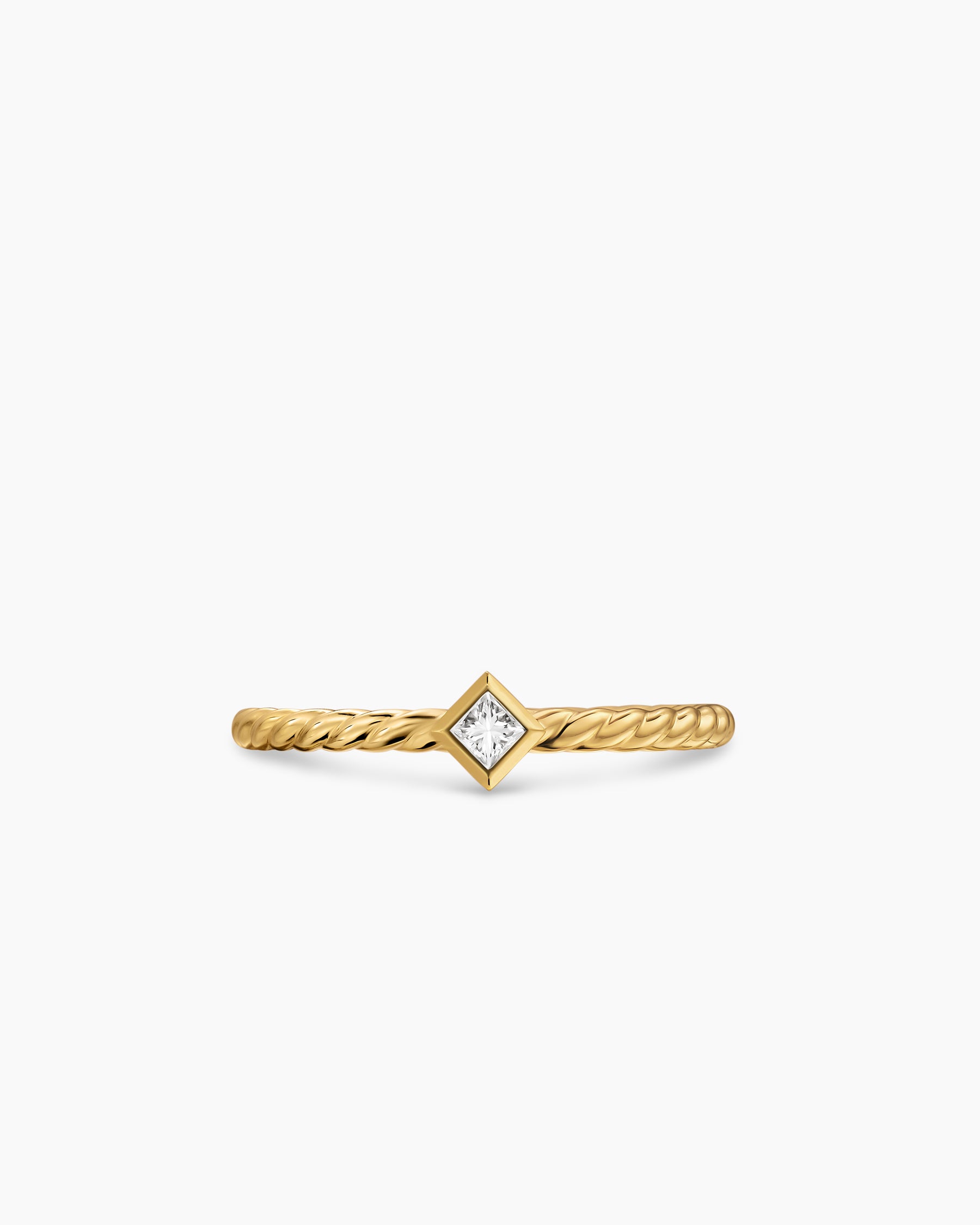 Cable Stack Ring in 18K Yellow Gold with Diamond, 1.7mm - Image 4