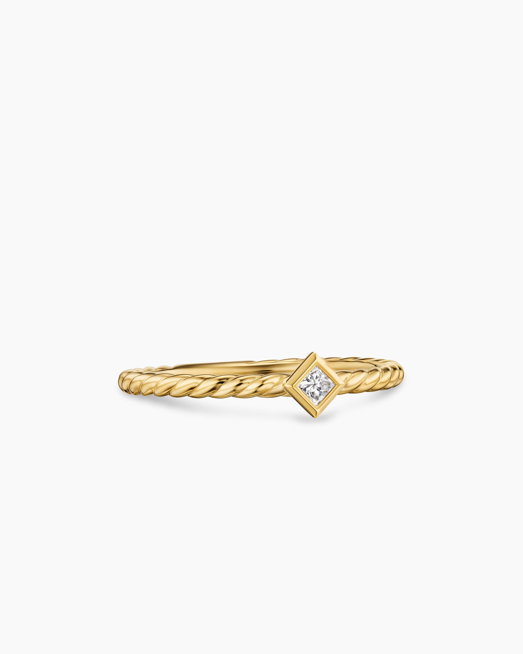 Cable Stack Ring in 18K Yellow Gold with Diamond, 1.7mm