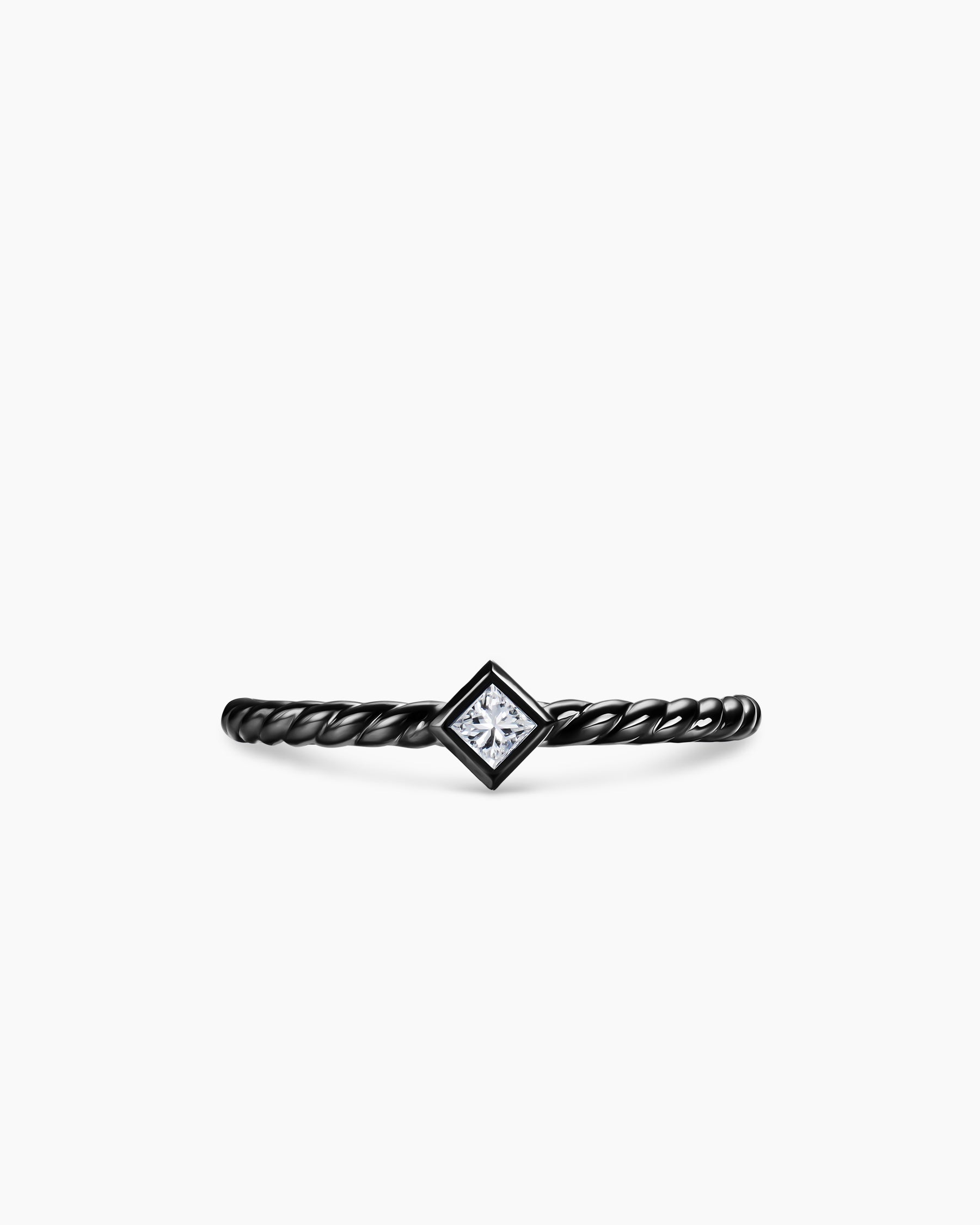 Cable Stack Ring in Black Titanium with Diamond, 1.7mm - Image 4