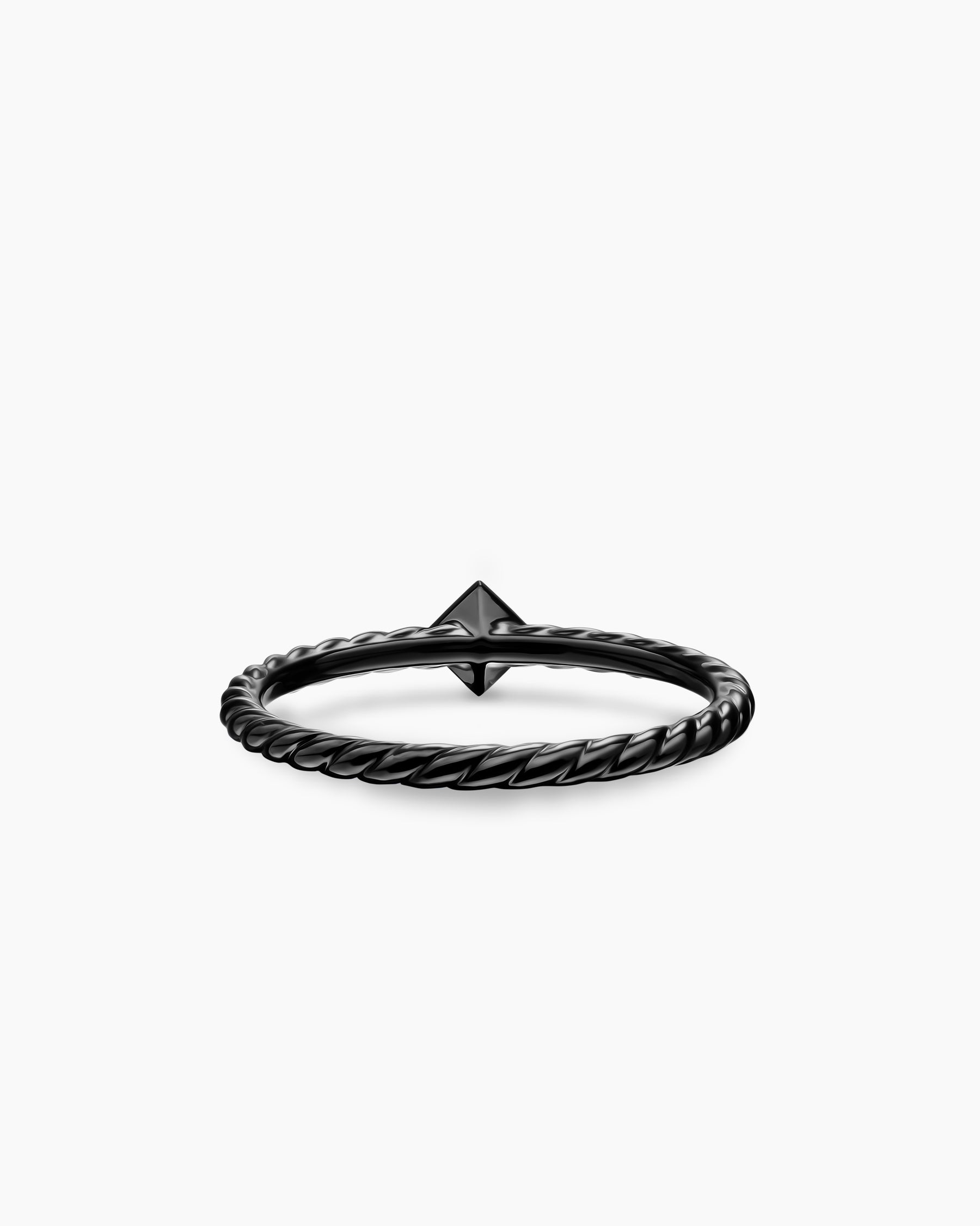 Cable Stack Ring in Black Titanium with Diamond, 1.7mm - Image 6