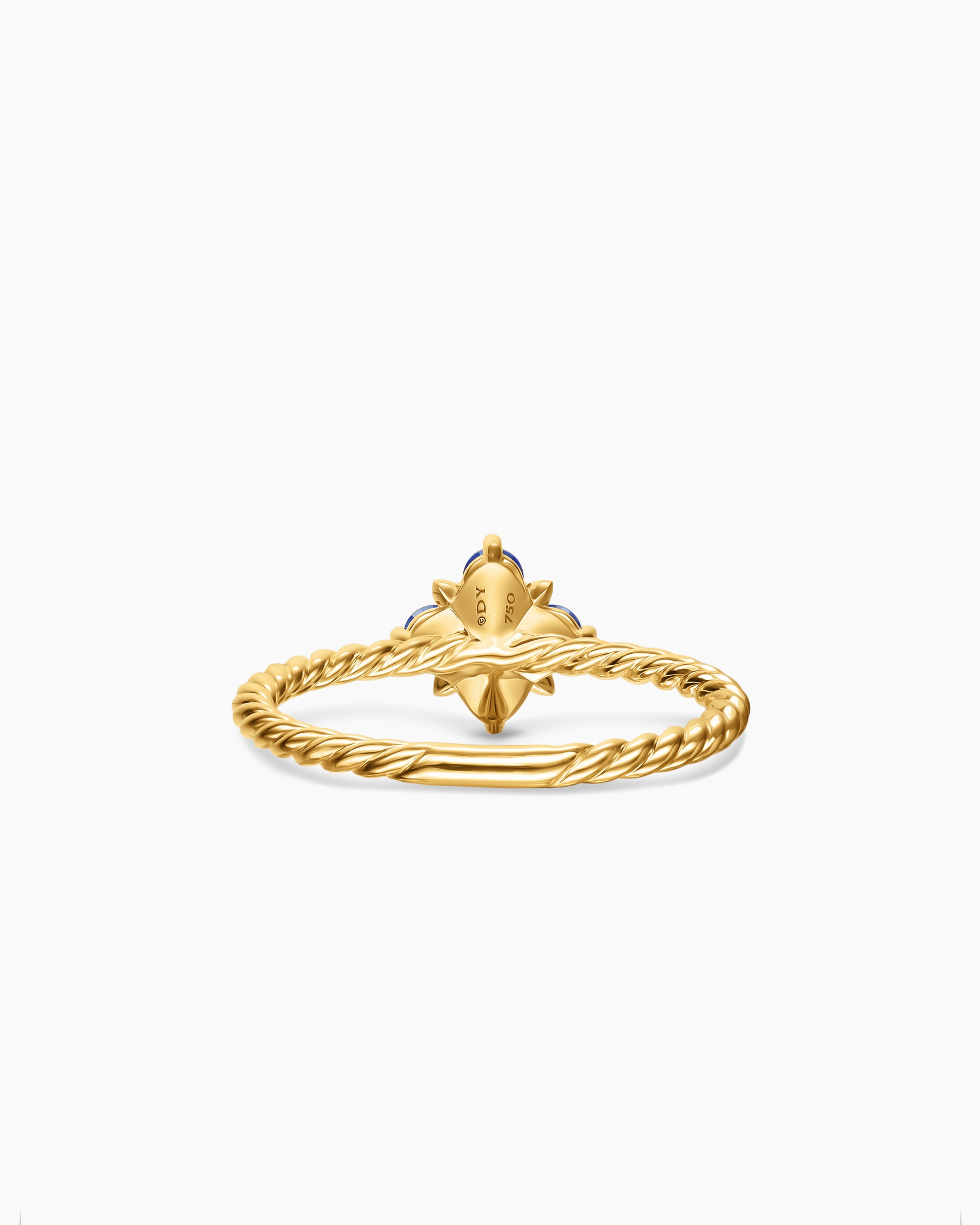 Petite Modern Renaissance Color Ring in 18K Yellow Gold with Sapphires and Diamond, 8.7mm - Image 6
