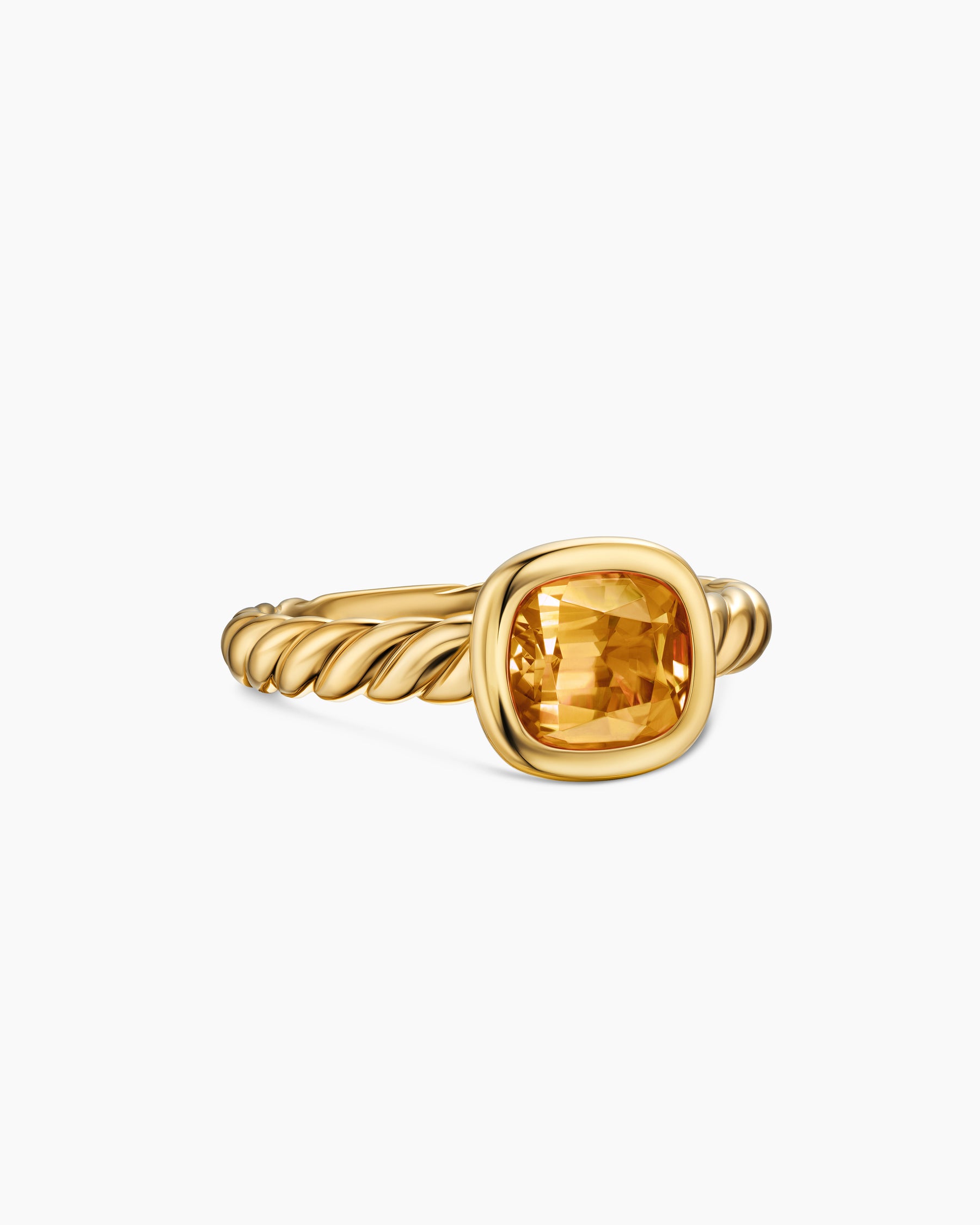 DY Mercer Color Stone Ring in 18K Yellow Gold with Citrine, 7mm