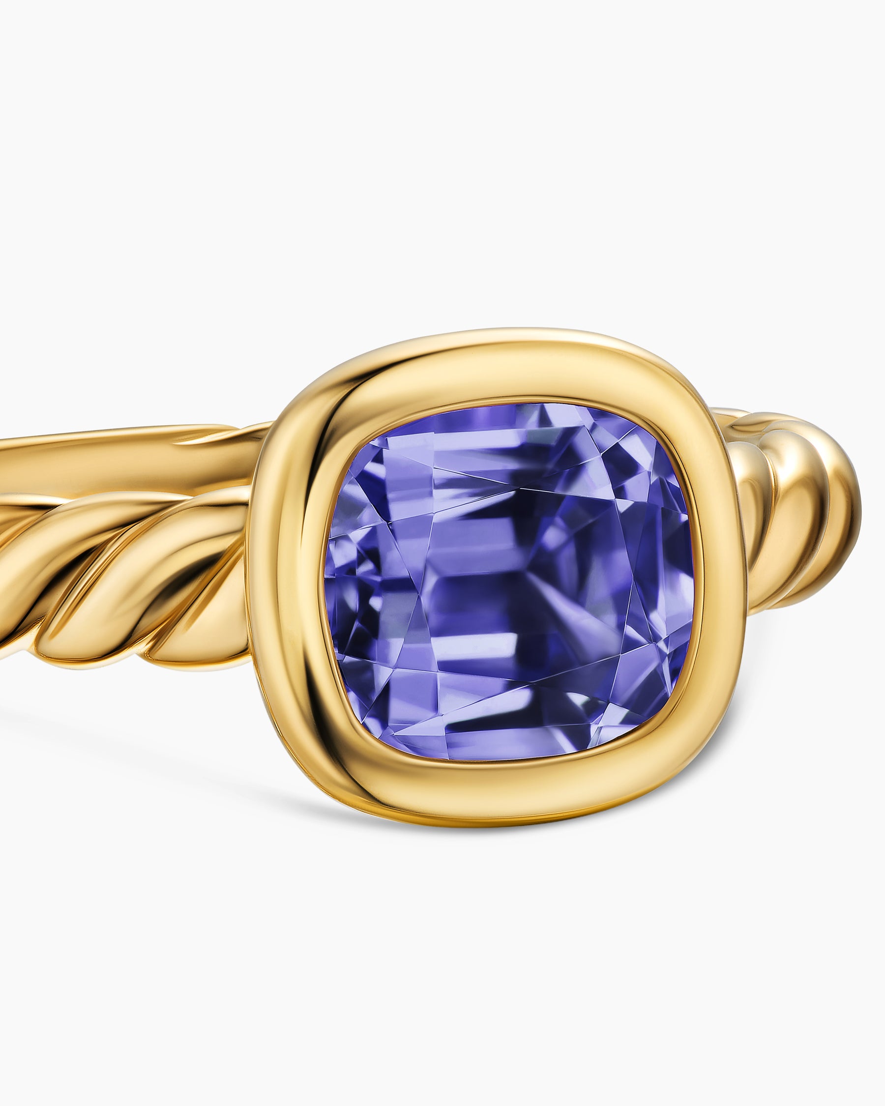 DY Mercer Color Stone Ring in 18K Yellow Gold with Iolite, 7mm - Image 5