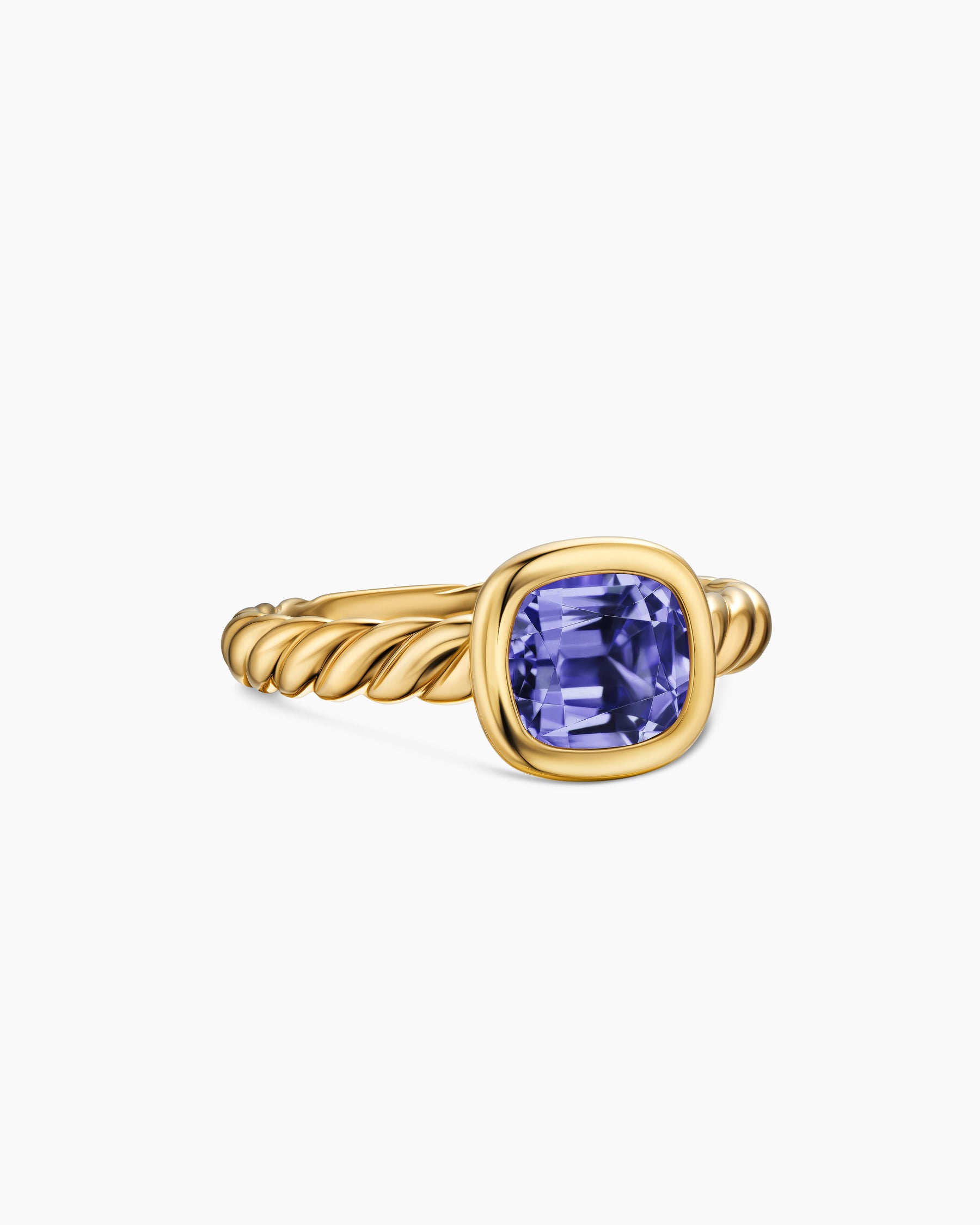 DY Mercer Color Stone Ring in 18K Yellow Gold with Iolite, 7mm