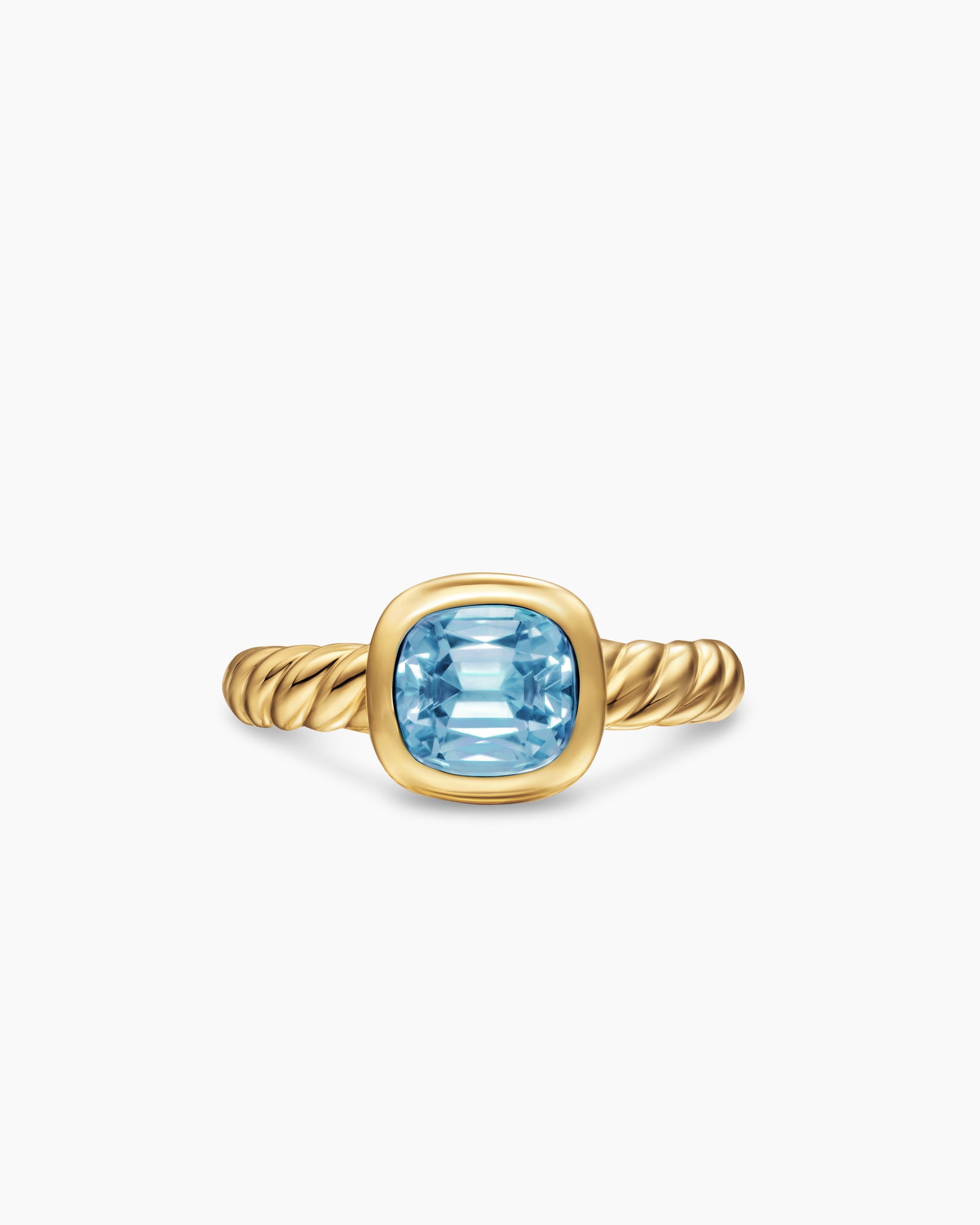 DY Mercer Color Stone Ring in 18K Yellow Gold with Sky Blue Topaz, 7mm - Image 4