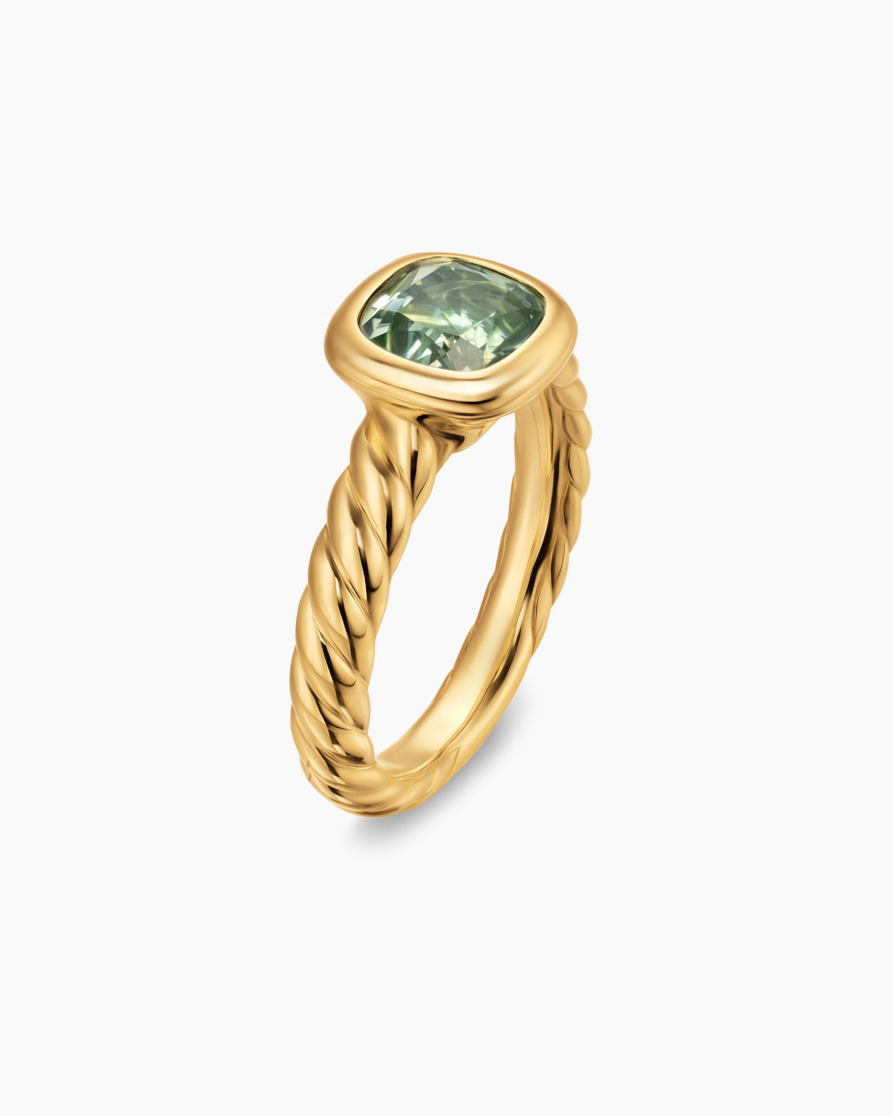DY Mercer Color Stone Ring in 18K Yellow Gold with Prasiolite, 7mm - Image 3