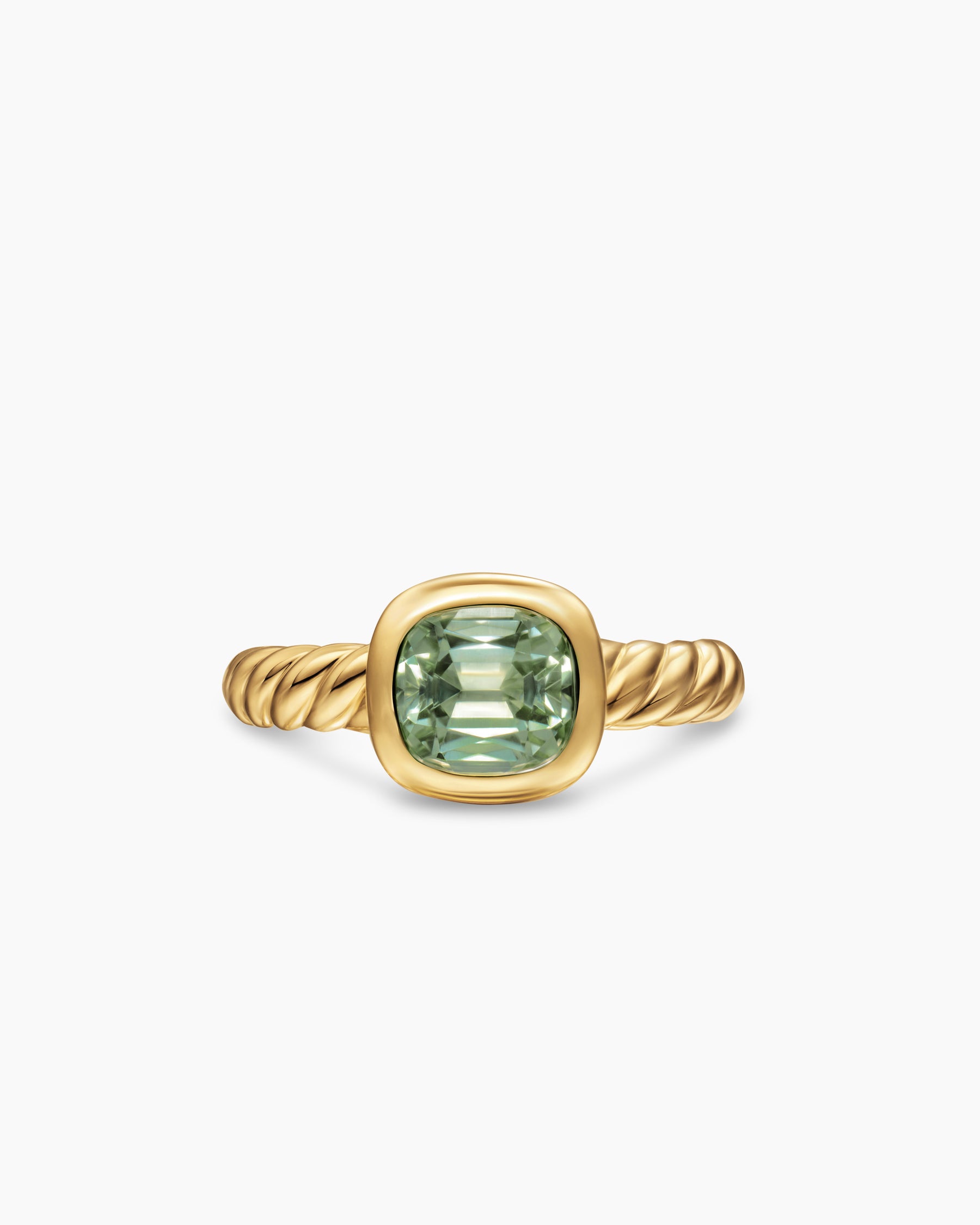 DY Mercer Color Stone Ring in 18K Yellow Gold with Prasiolite, 7mm - Image 4