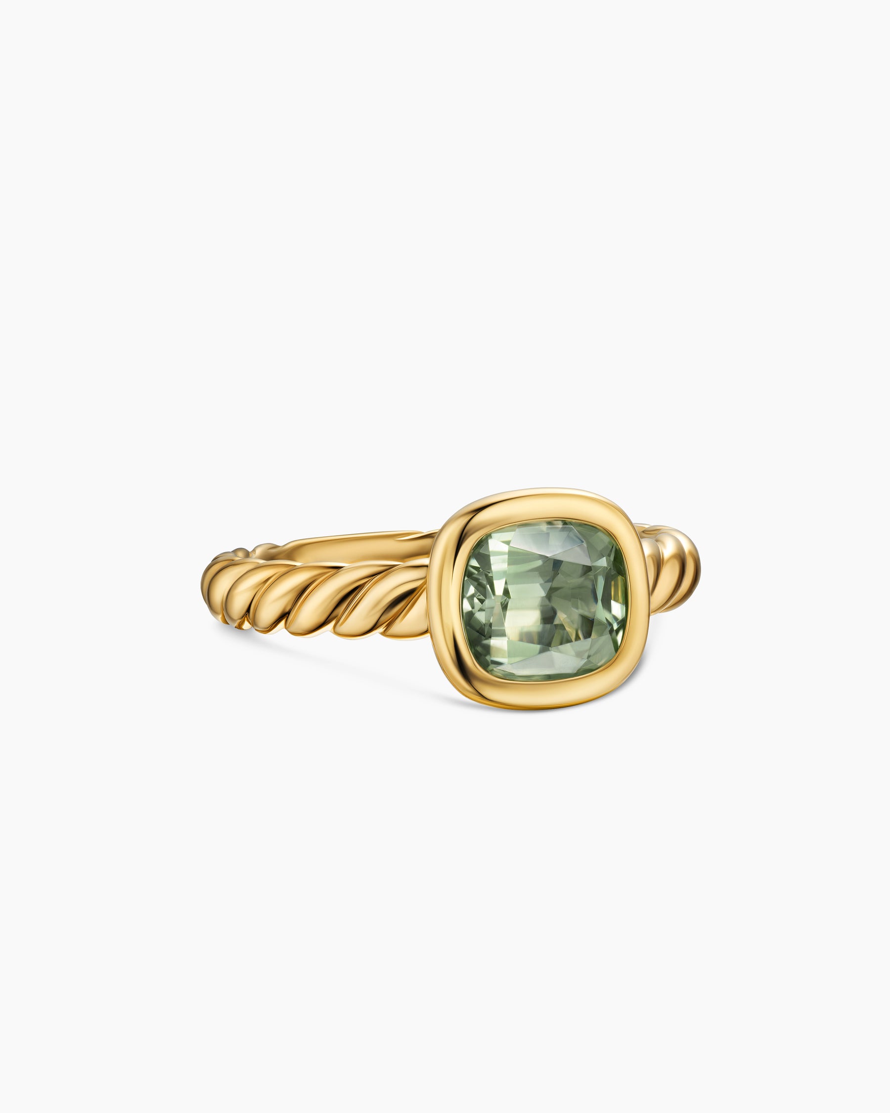 DY Mercer Color Stone Ring in 18K Yellow Gold with Prasiolite, 7mm