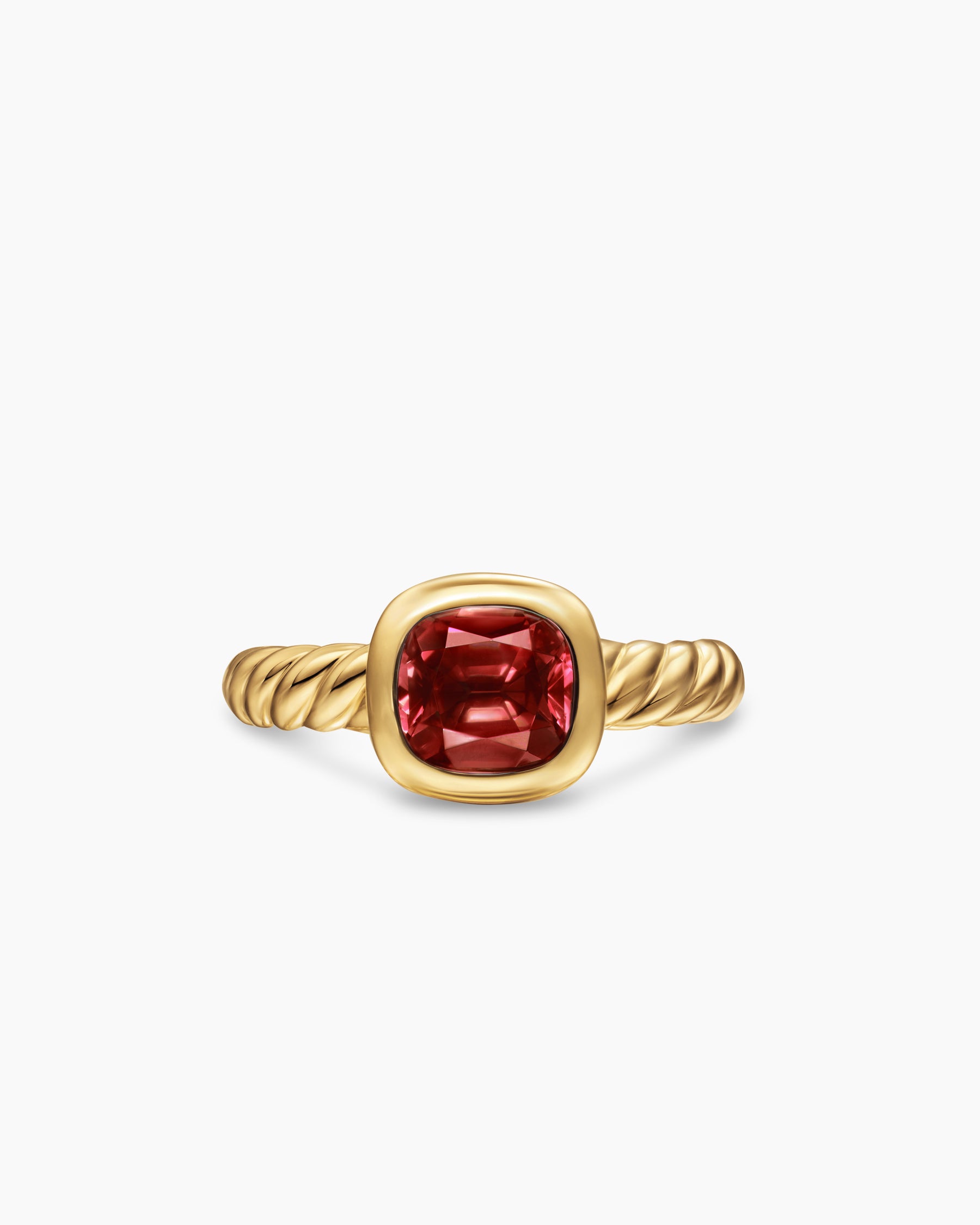 DY Mercer Color Stone Ring in 18K Yellow Gold with Rhodolite Garnet, 7mm - Image 4