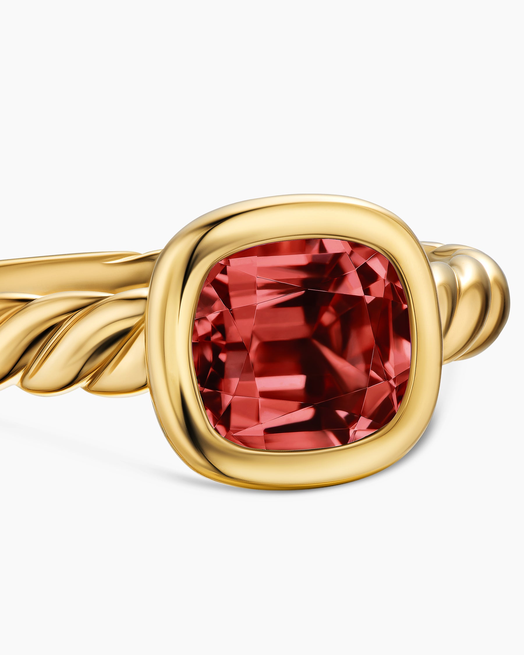 DY Mercer Color Stone Ring in 18K Yellow Gold with Rhodolite Garnet, 7mm - Image 5