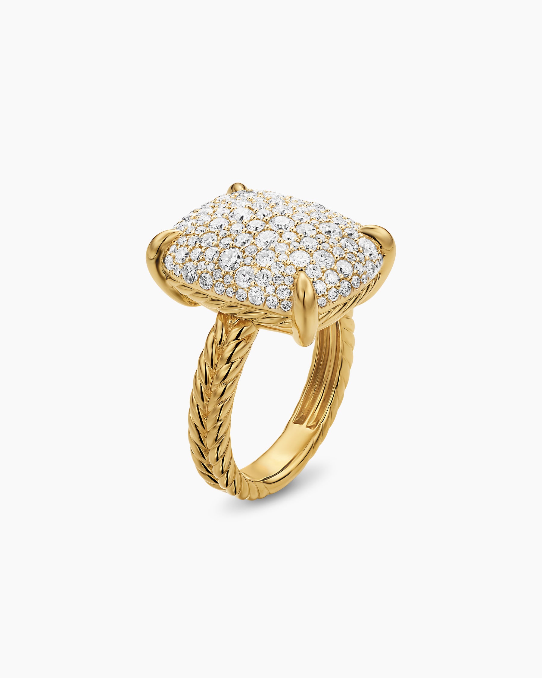 Chatelaine Elongated Ring in 18K Yellow Gold with Diamonds, 19mm - Image 3