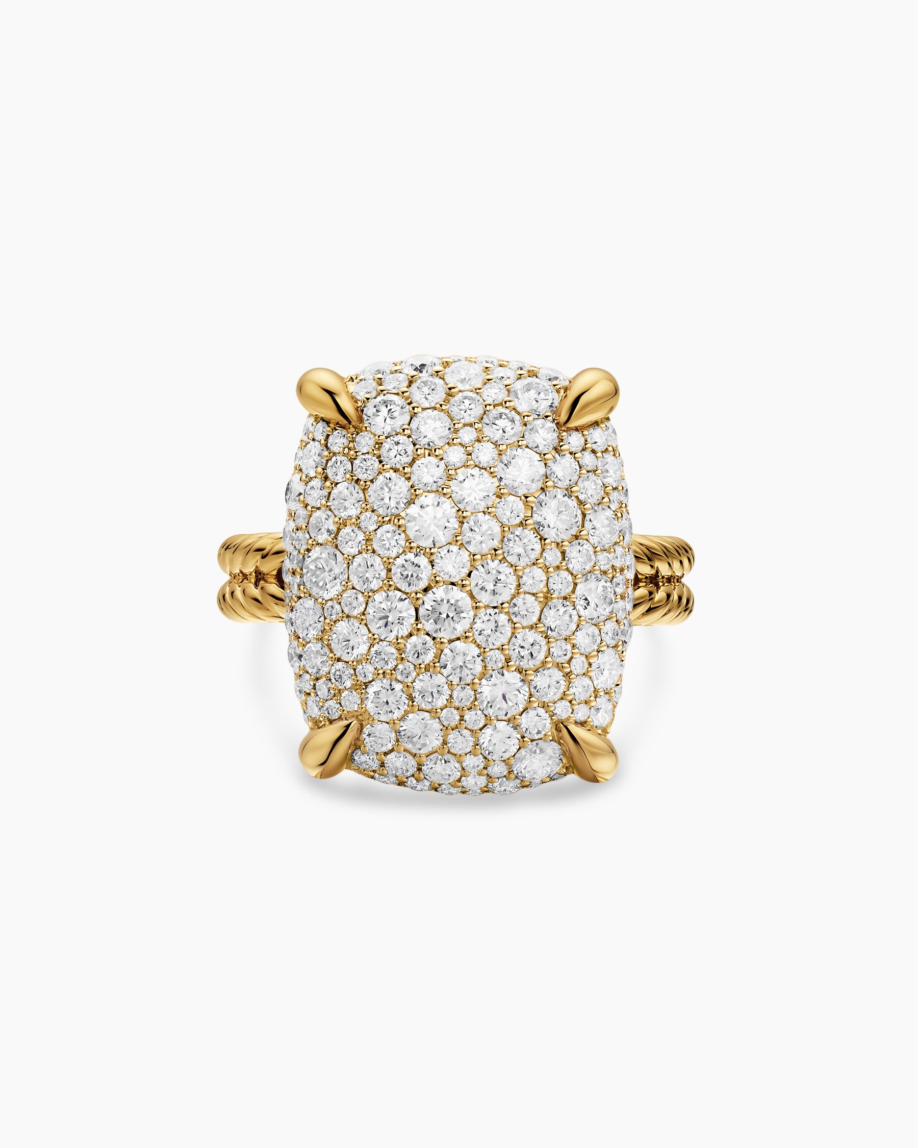 Chatelaine Elongated Ring in 18K Yellow Gold with Diamonds, 19mm - Image 4