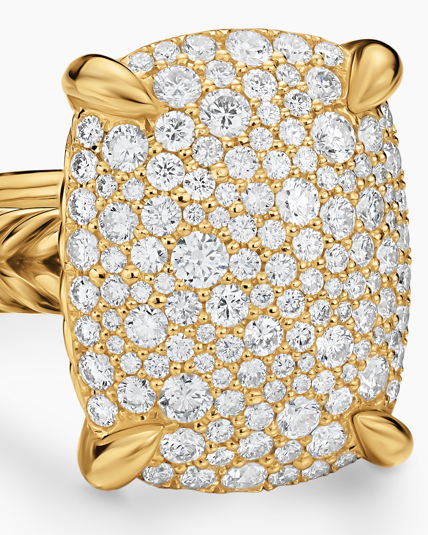 Chatelaine Elongated Ring in 18K Yellow Gold with Diamonds, 19mm - Image 5