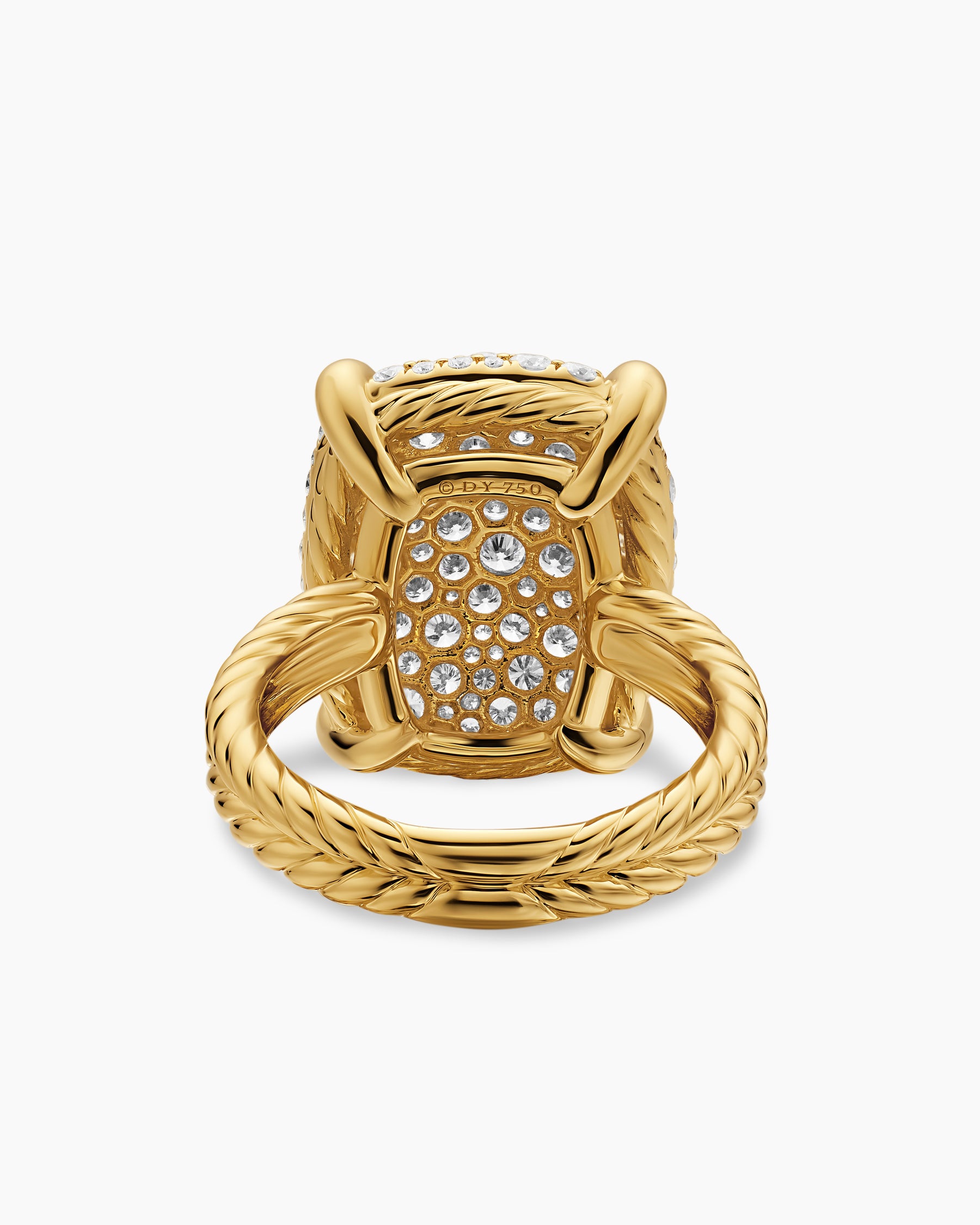 Chatelaine Elongated Ring in 18K Yellow Gold with Diamonds, 19mm - Image 6