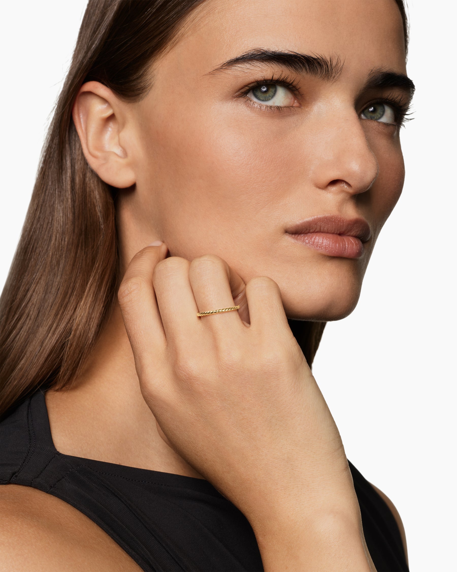 Alternative view of Cable Band Ring in 18K Yellow Gold, 1.7mm