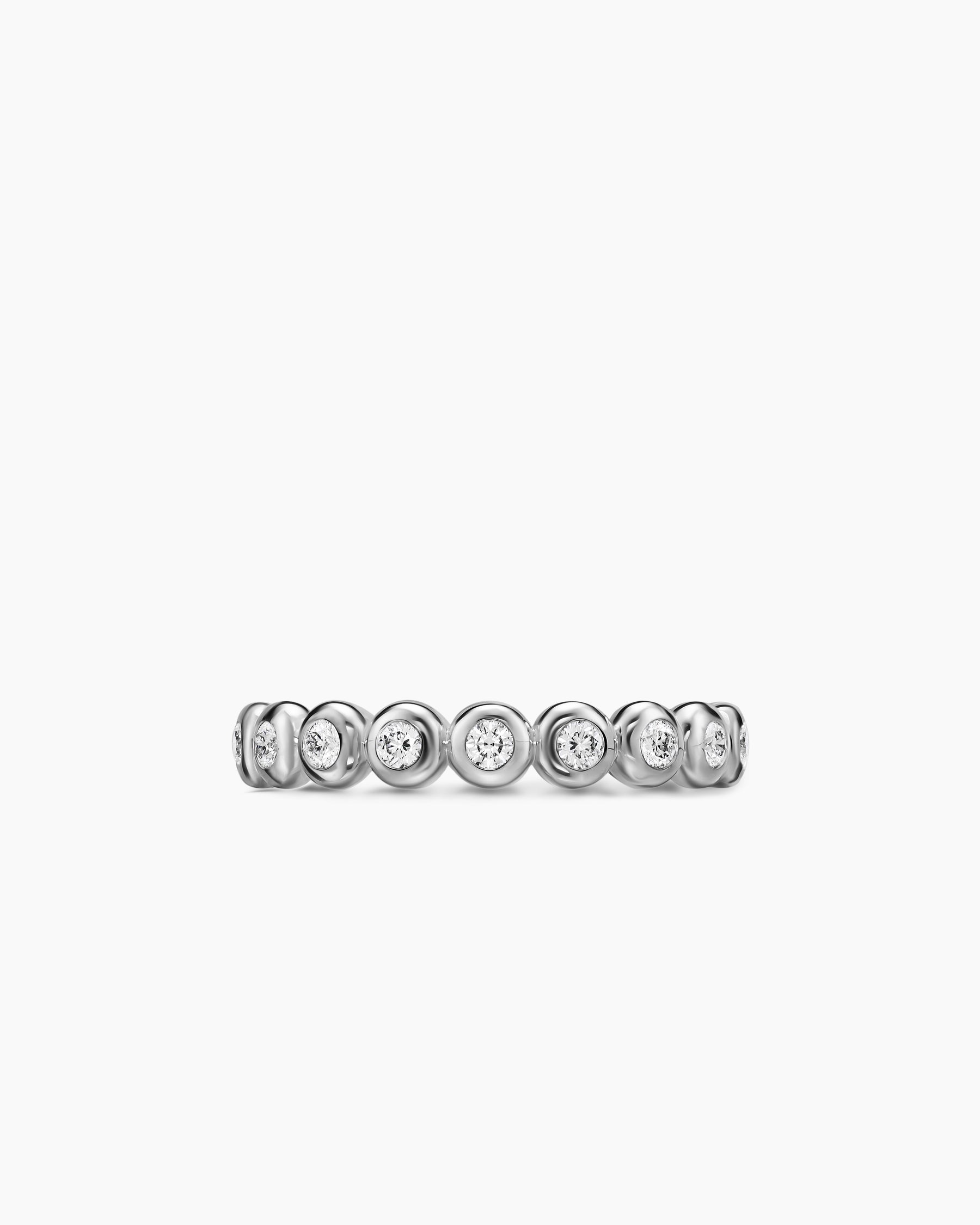 Bezel Set Band Ring in Sterling Silver with Diamonds, 3.7mm - Image 4