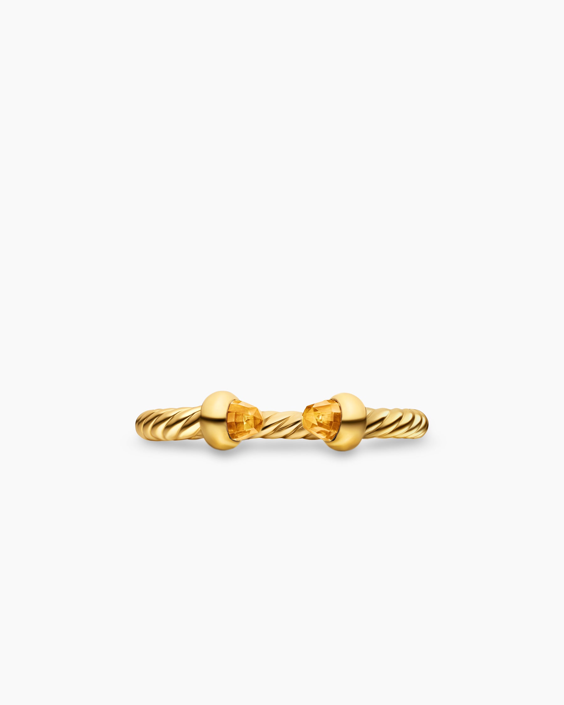 Micro Cablespira Flex Open Ring in 18K Yellow Gold with Citrine, 2.5mm - Image 3