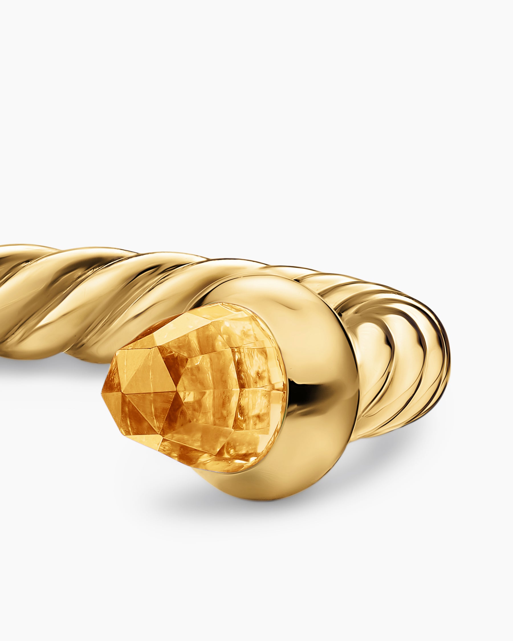 Micro Cablespira Flex Open Ring in 18K Yellow Gold with Citrine, 2.5mm - Image 4