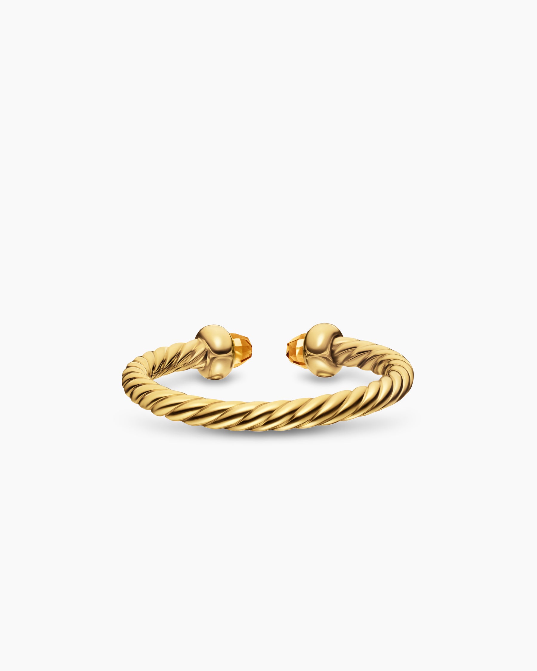 Micro Cablespira Flex Open Ring in 18K Yellow Gold with Citrine, 2.5mm - Image 5