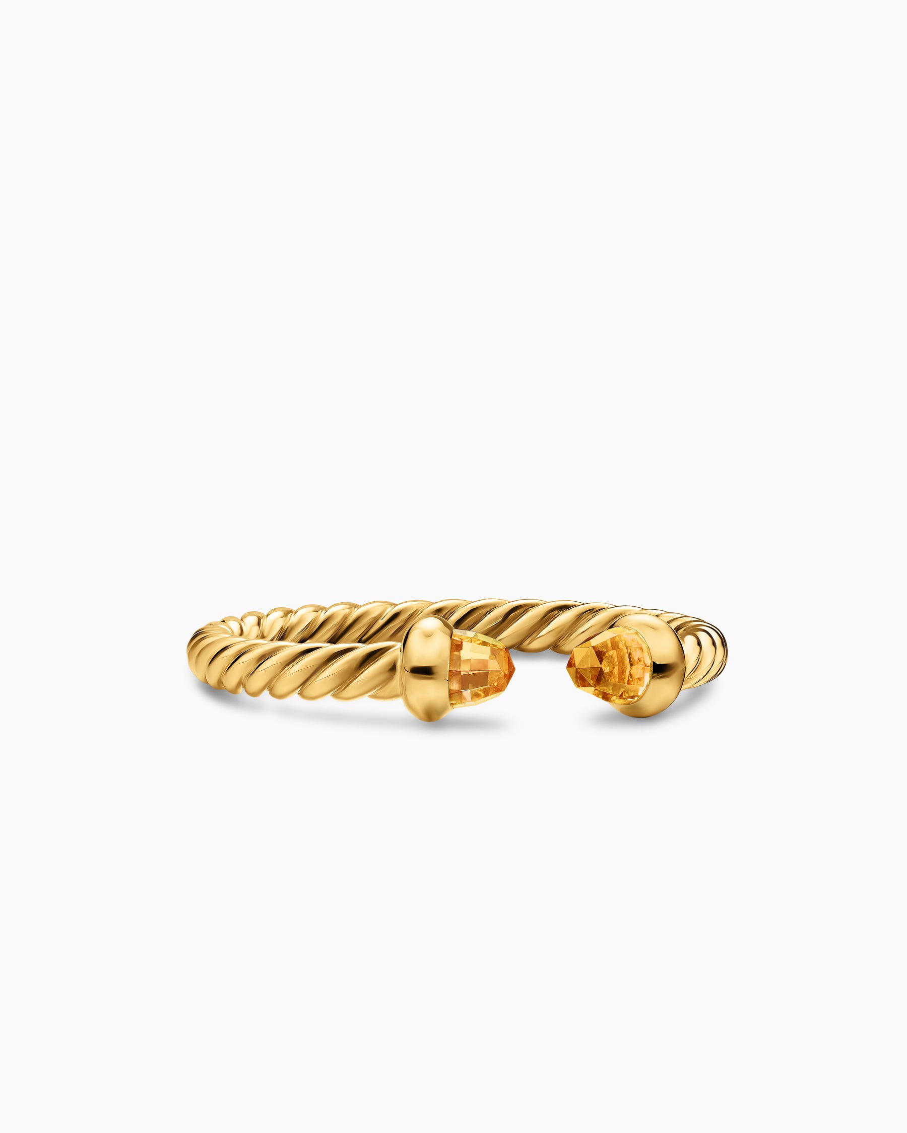 Micro Cablespira Flex Open Ring in 18K Yellow Gold with Citrine, 2.5mm