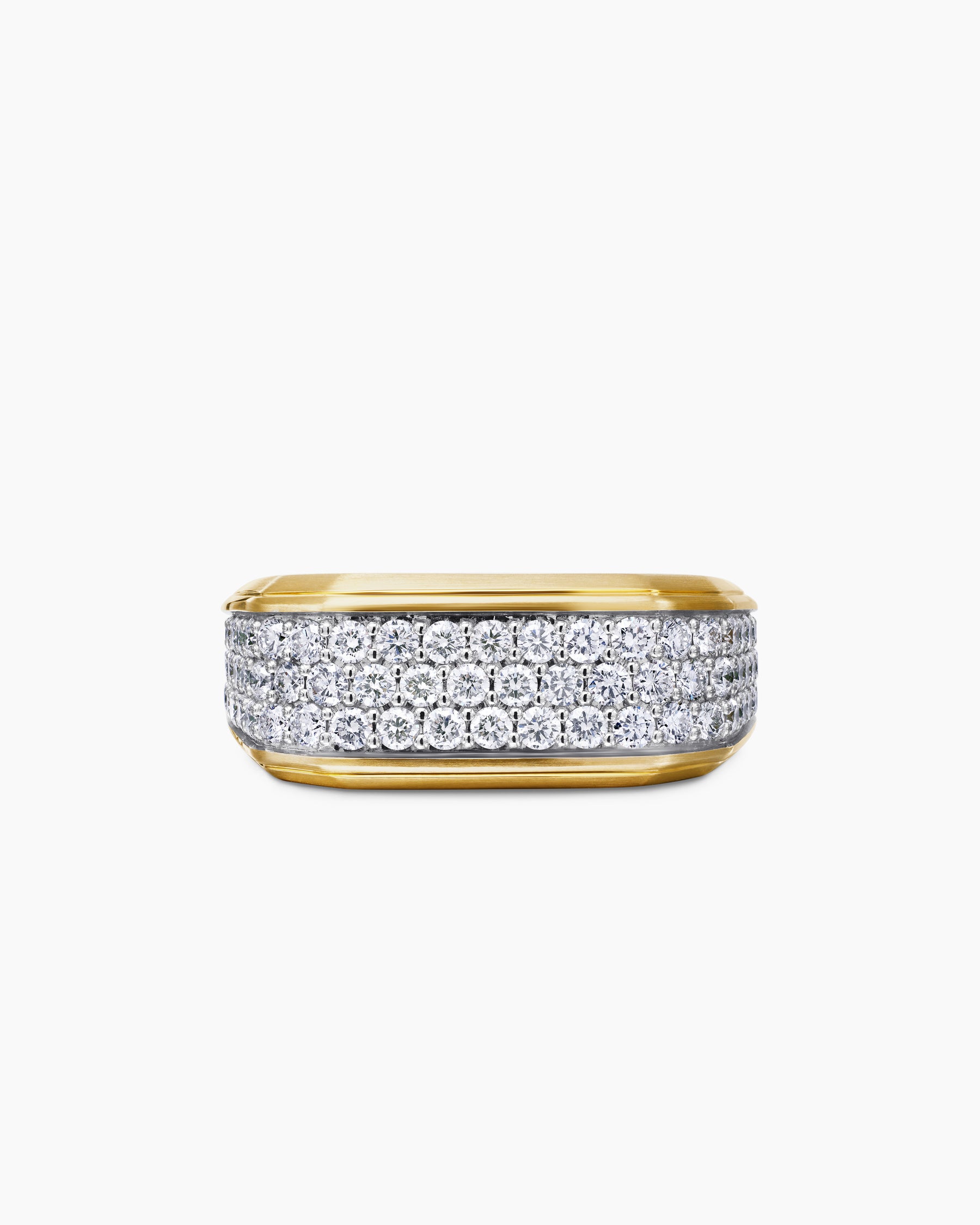 Streamline Signet Ring in 18K Yellow Gold with Diamonds, 10mm - Image 4