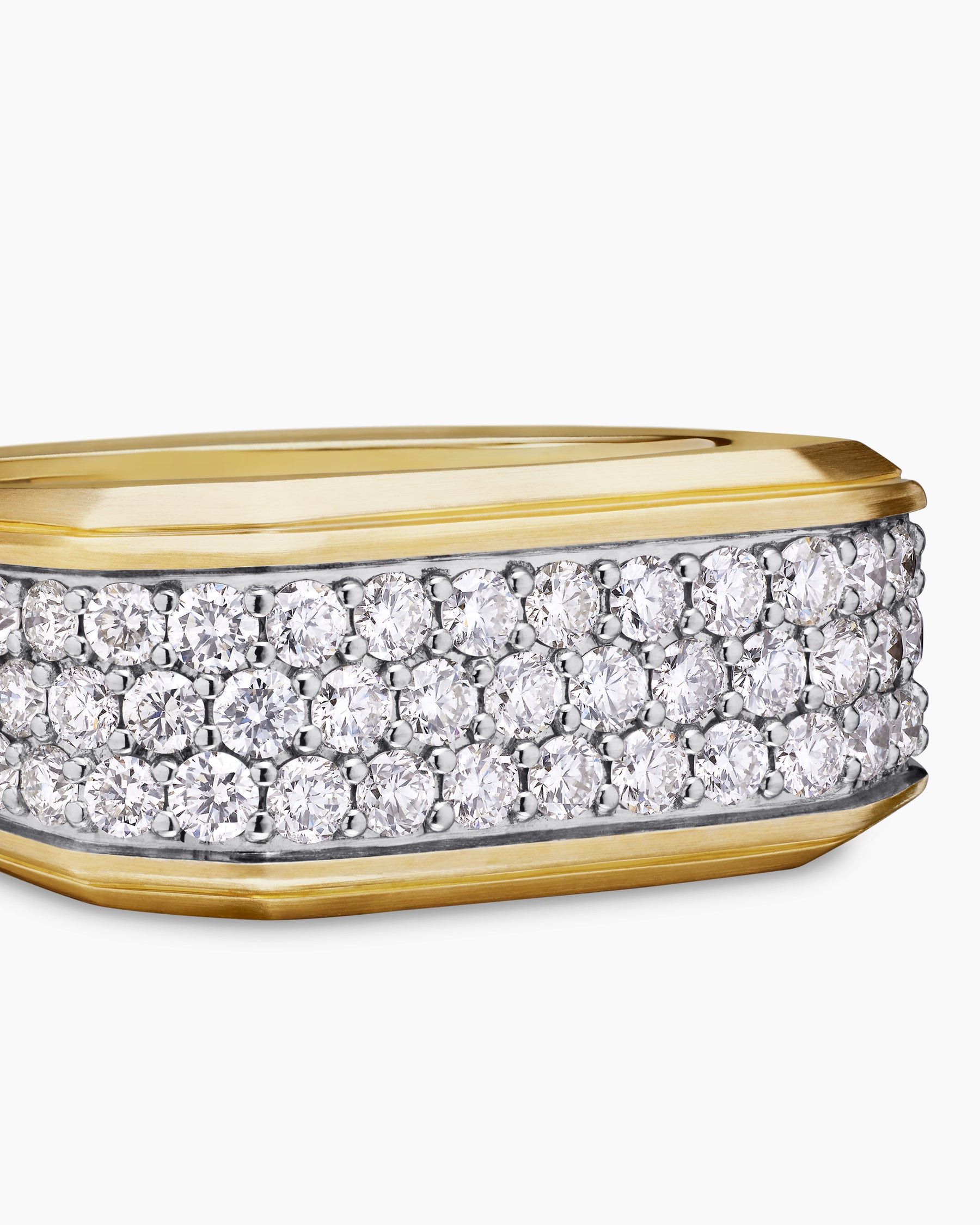 Streamline Signet Ring in 18K Yellow Gold with Diamonds, 10mm - Image 5