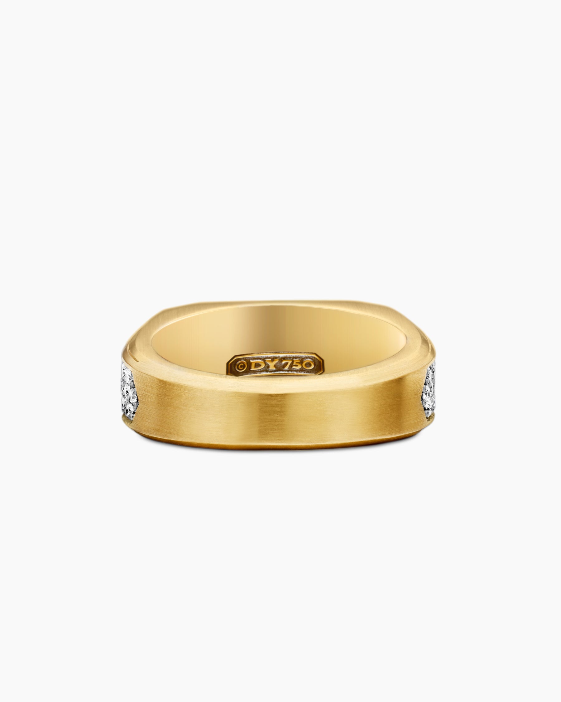 Streamline Signet Ring in 18K Yellow Gold with Diamonds, 10mm - Image 6