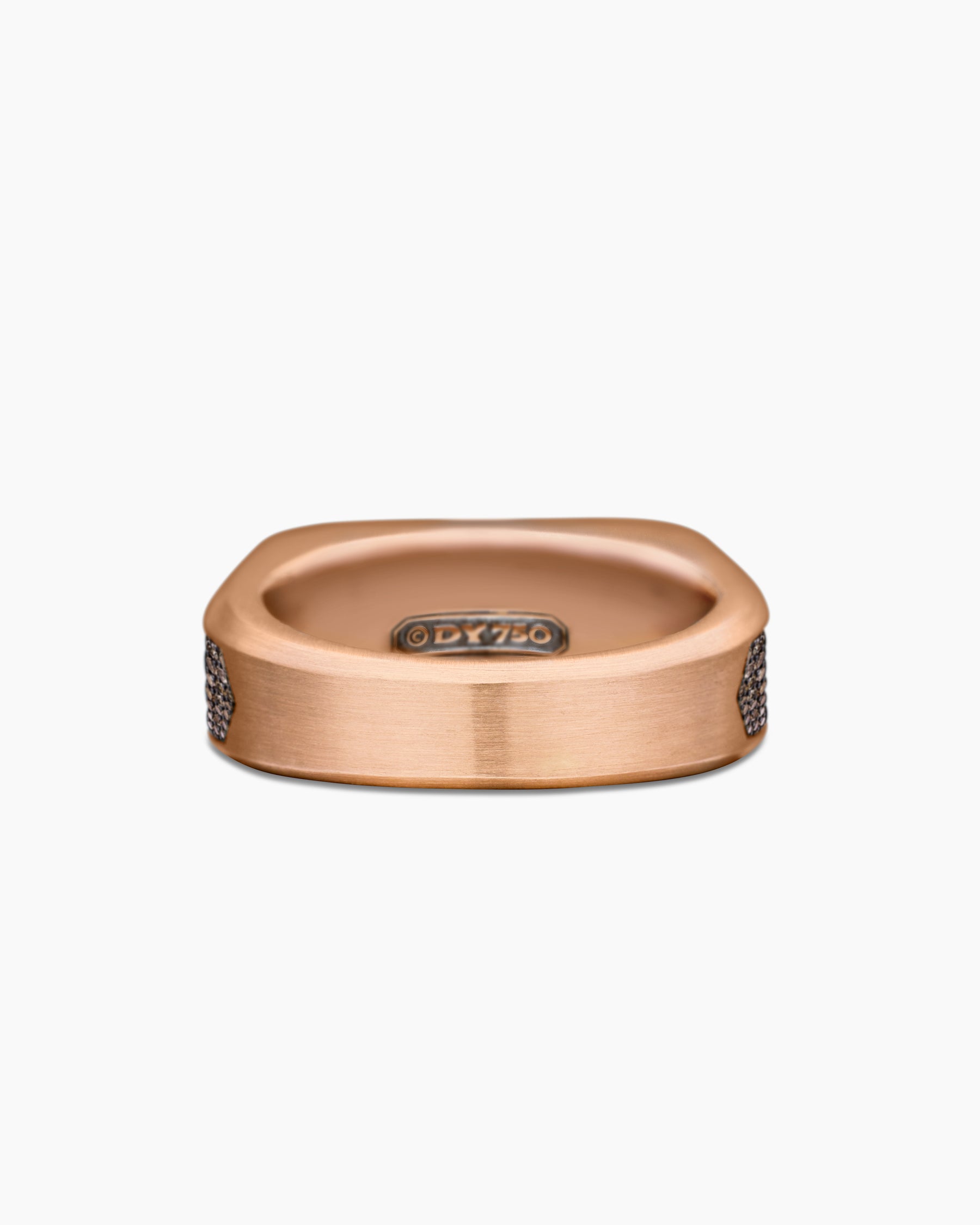 Streamline Signet Ring in 18K Rose Gold with Cognac Diamonds, 10mm - Image 6